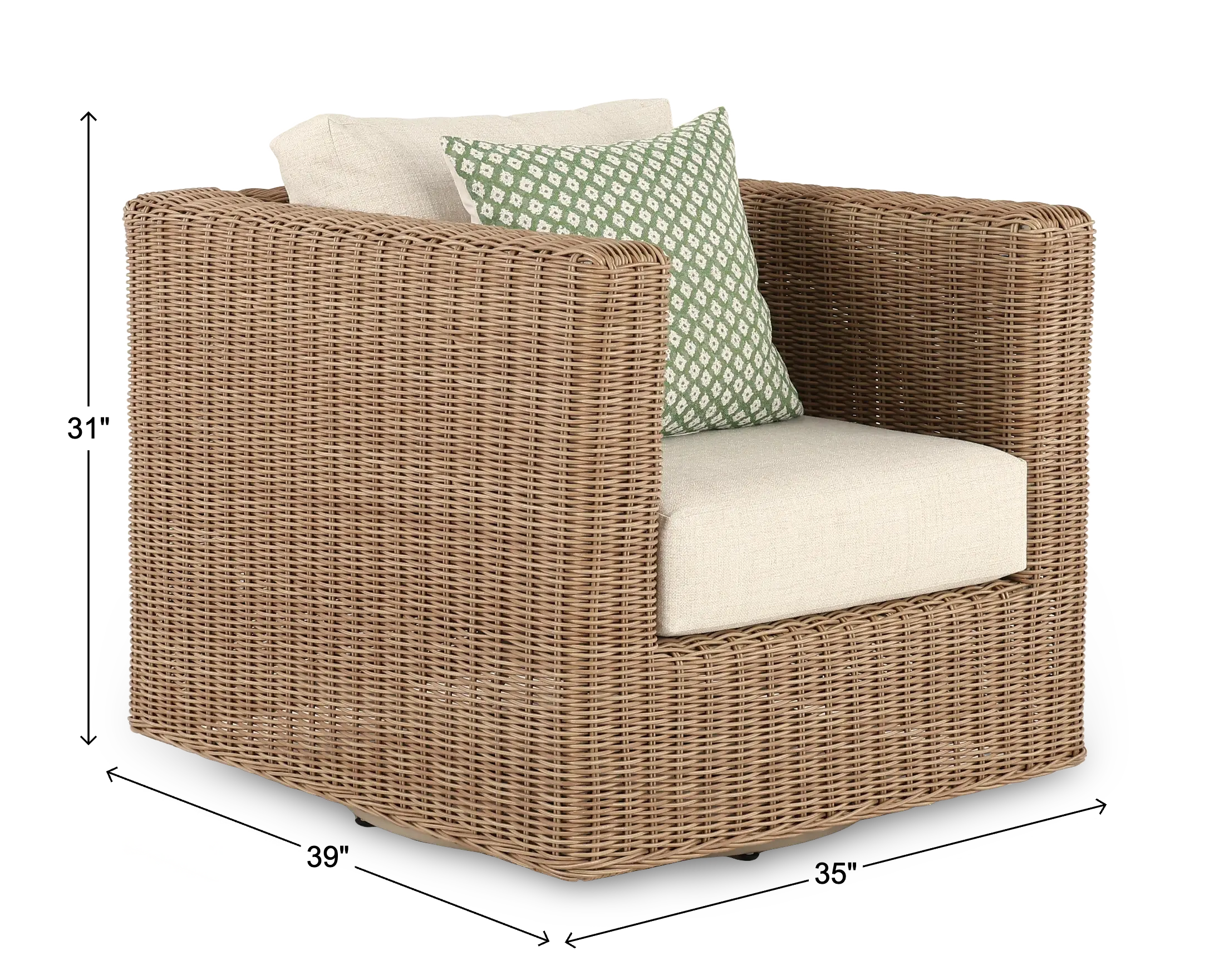 Huntington Beige Patio Swivel Lounge Chair-3