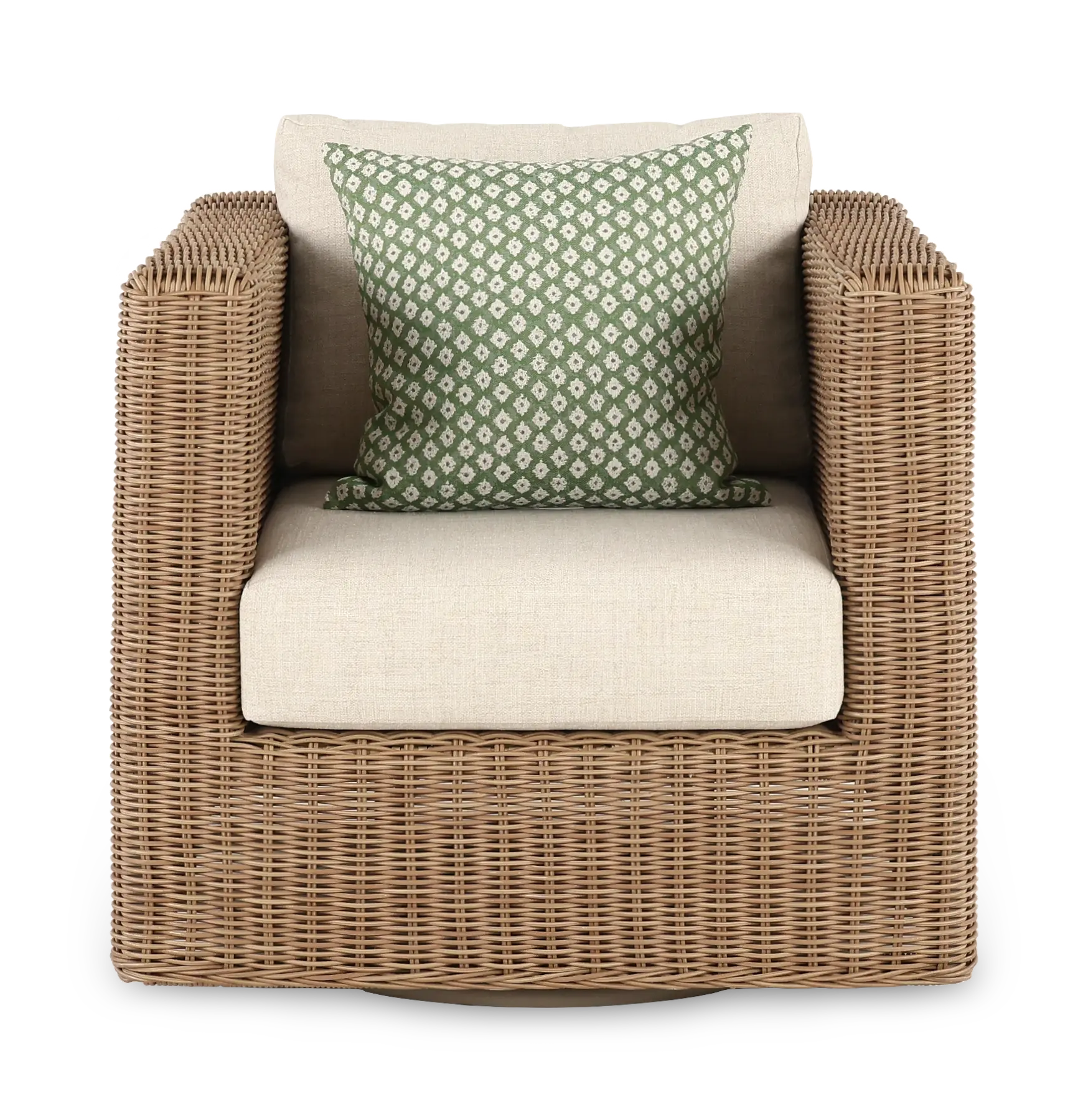 Huntington Beige Patio Swivel Lounge Chair-4