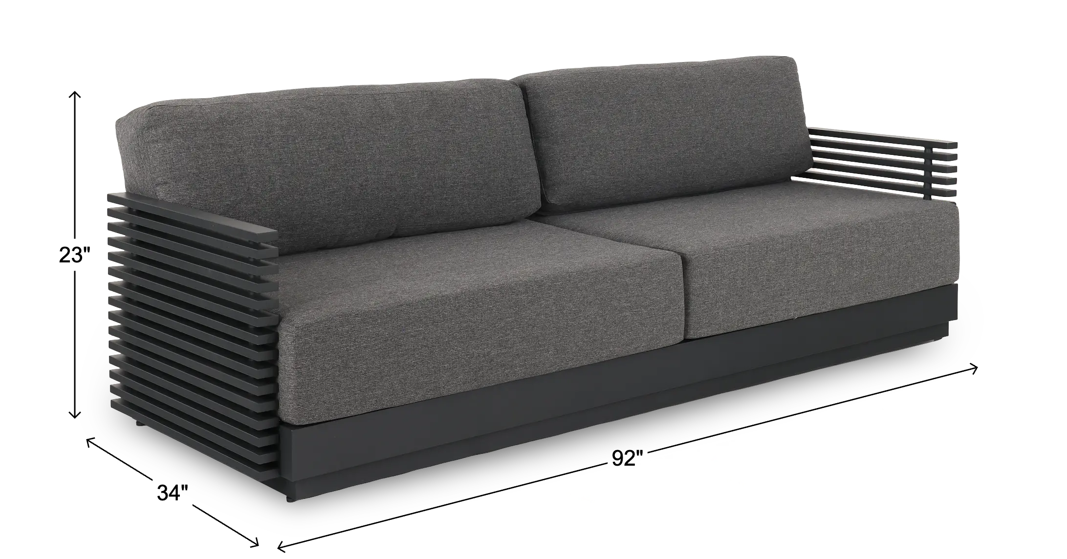 Monterey Black Patio Sofa-3