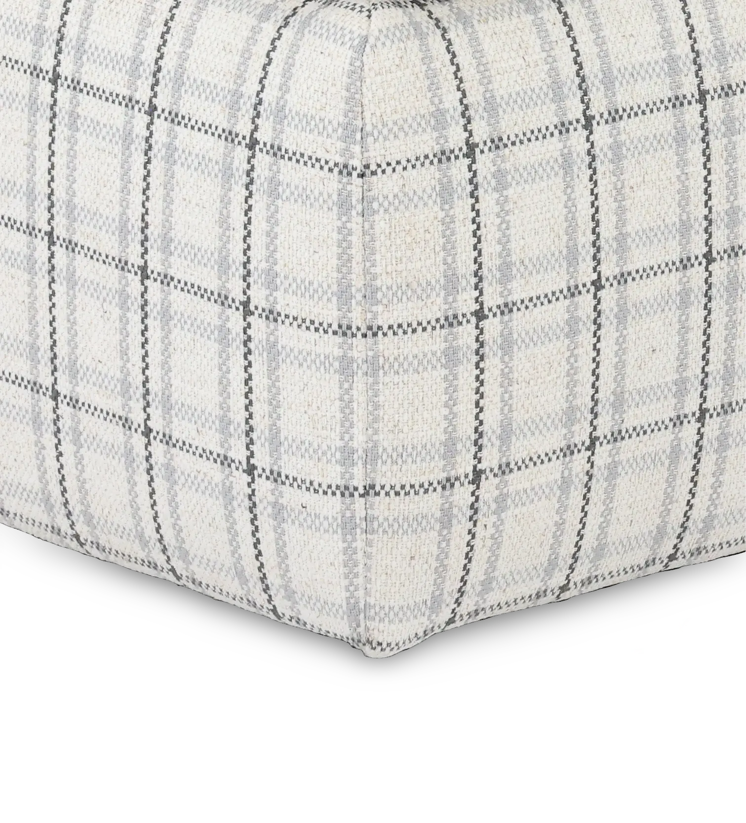 Nessa Off-White Plaid Ottoman-6