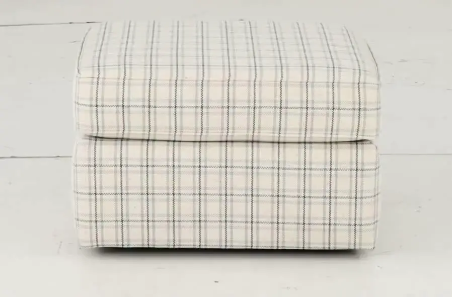 Nessa Off-White Plaid Ottoman-8