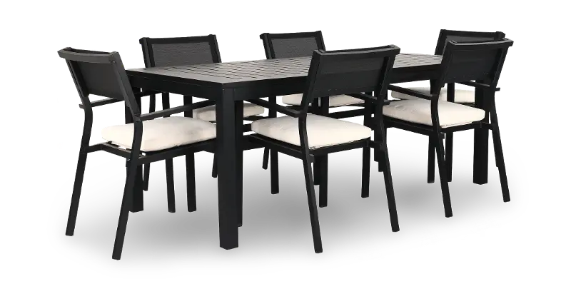 Newport Black 7 Piece Patio Dining Set