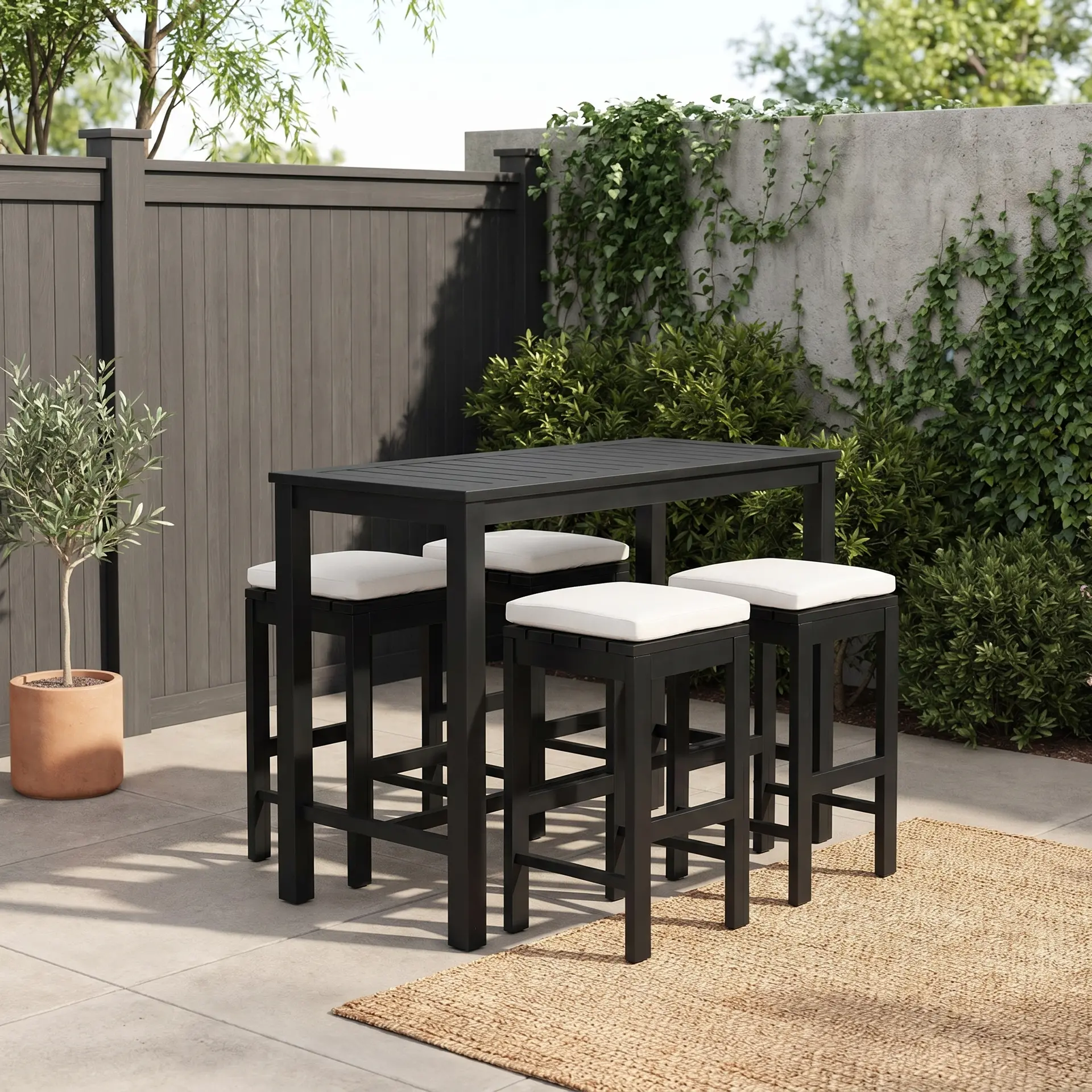 Newport Black Patio Bar Table-2