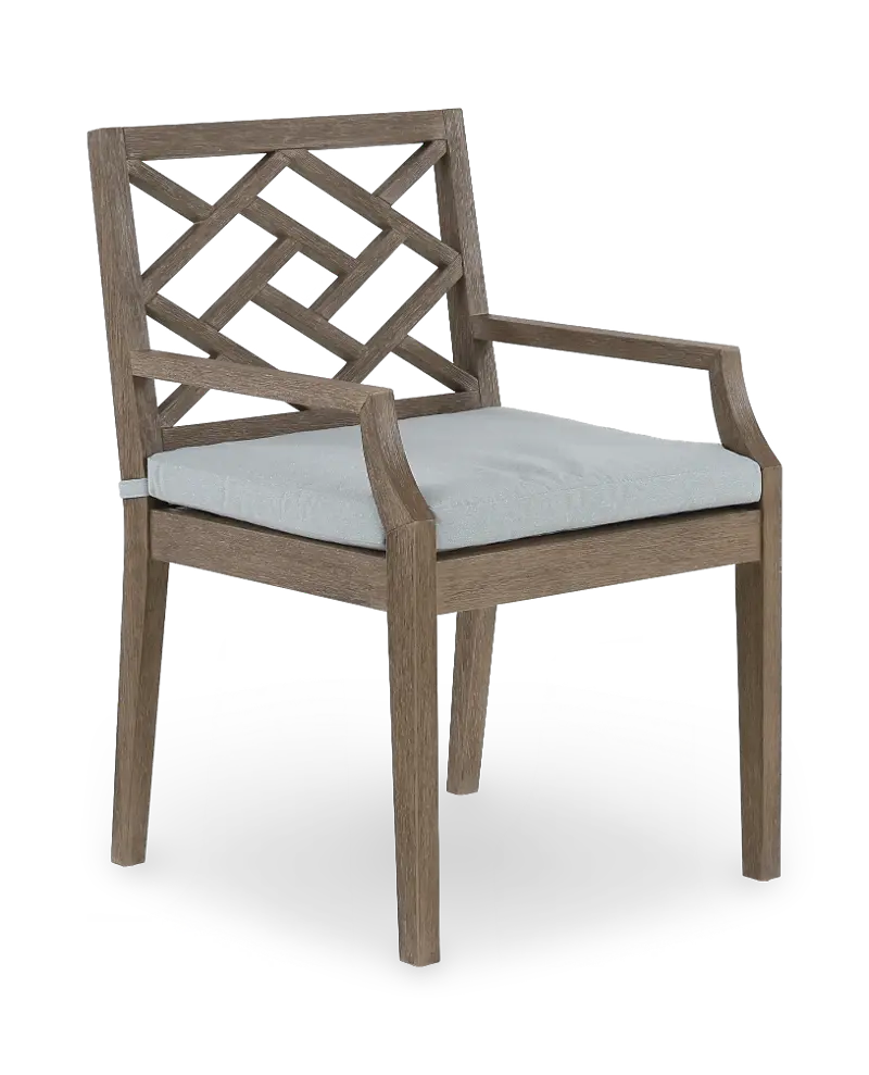 Maldives Brown and Light Blue Patio Dining Armchair