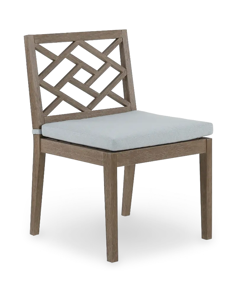Maldives Brown and Light Blue Patio Dining Side Chair