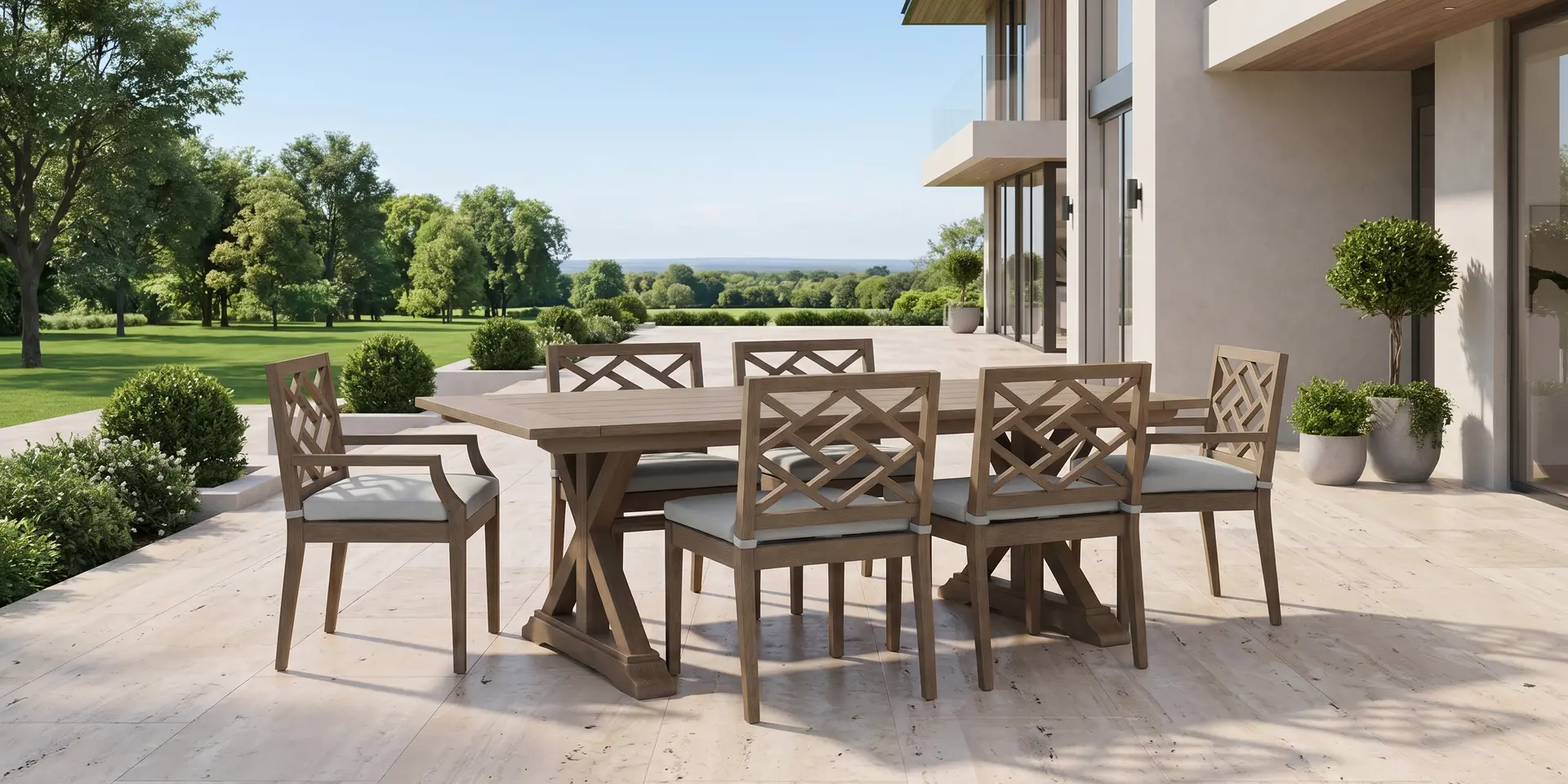 Maldives Brown and Light Blue Patio Dining Side Chair-2