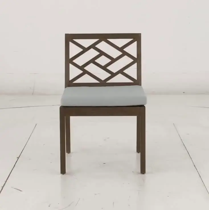 Maldives Brown and Light Blue Patio Dining Side Chair-8