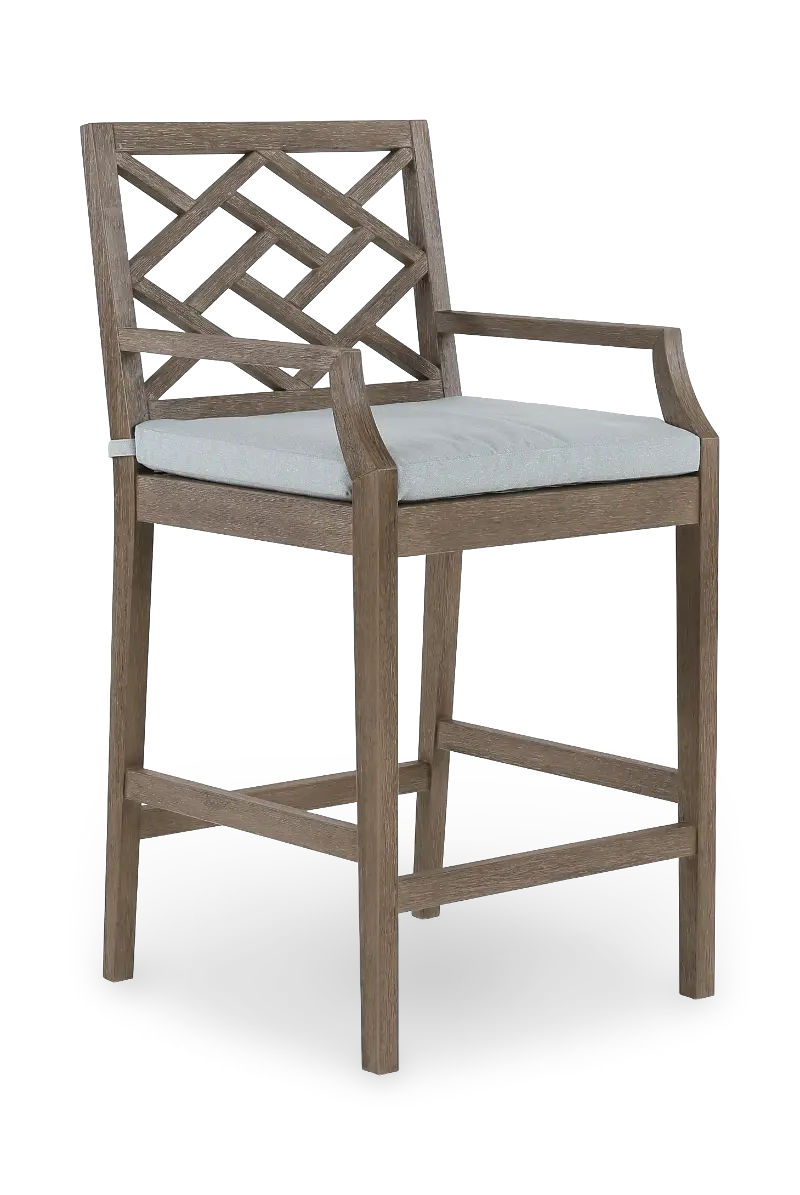 Maldives Brown and Light Blue Patio Barstool