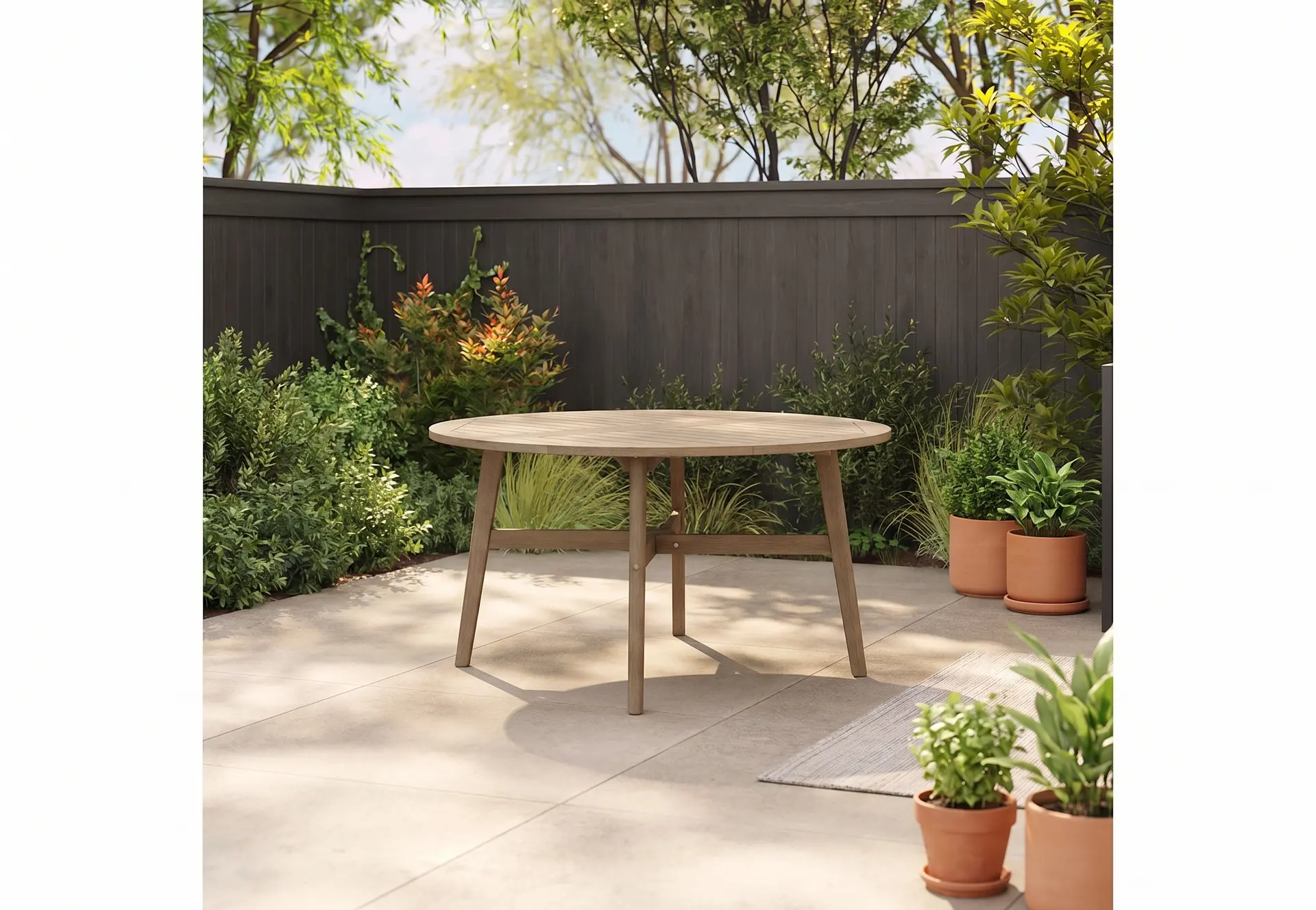 Maldives Brown Round Patio Dining Table-2