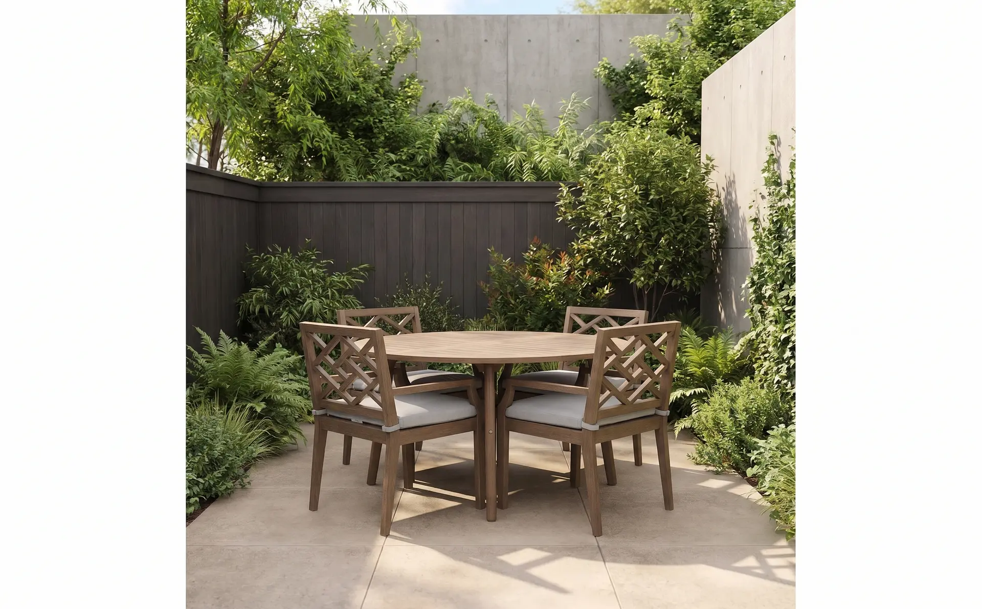 Maldives Brown Round Patio Dining Table-9