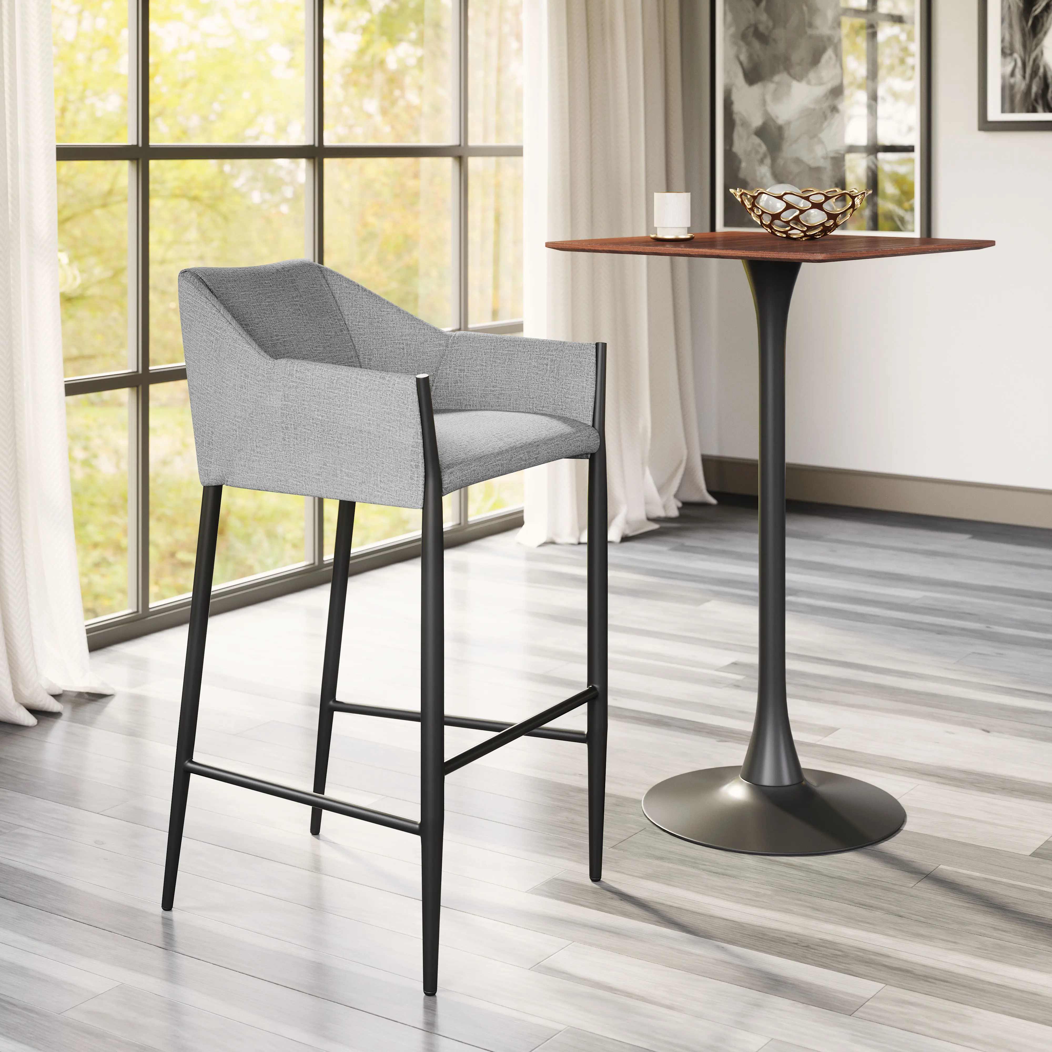 Andover Slate Gray Upholstered Barstool-2