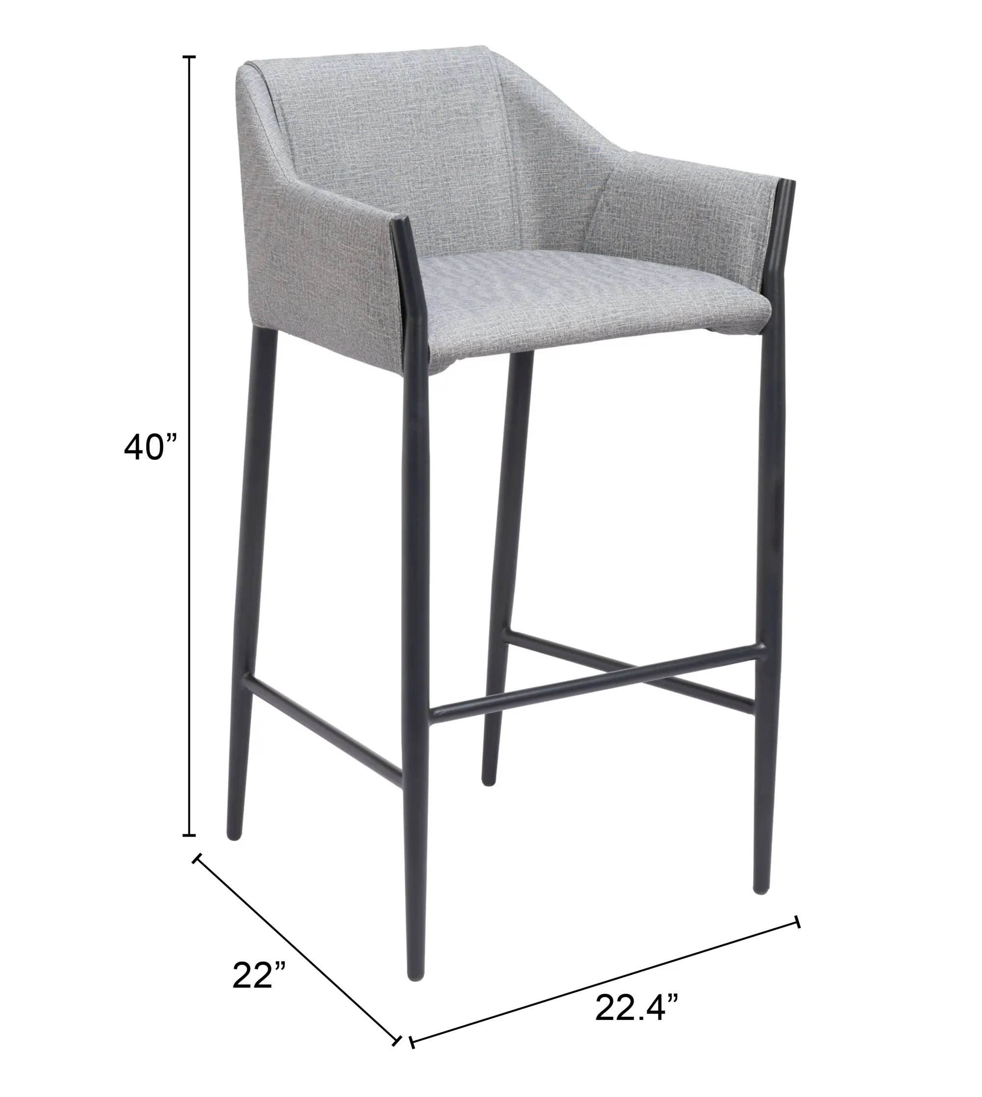 Andover Slate Gray Upholstered Barstool-3