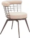 Saku Beige & Brown Swivel Dining Chair