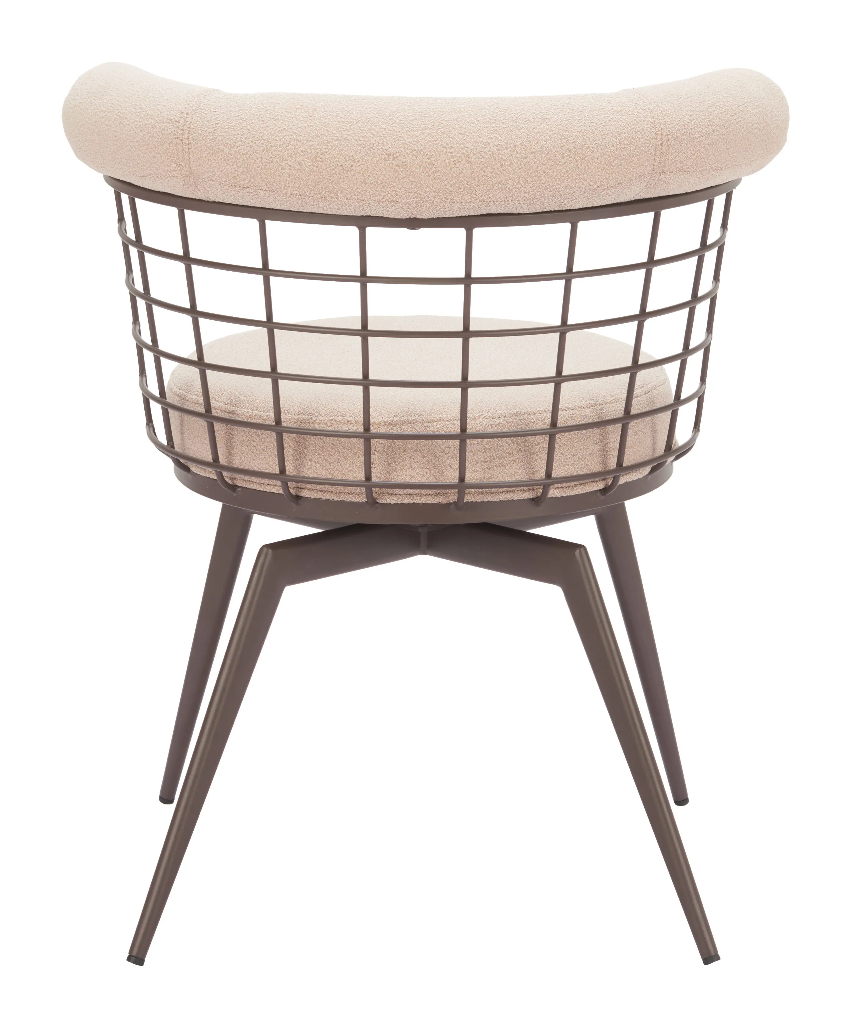 Saku Beige & Brown Swivel Dining Chair-6