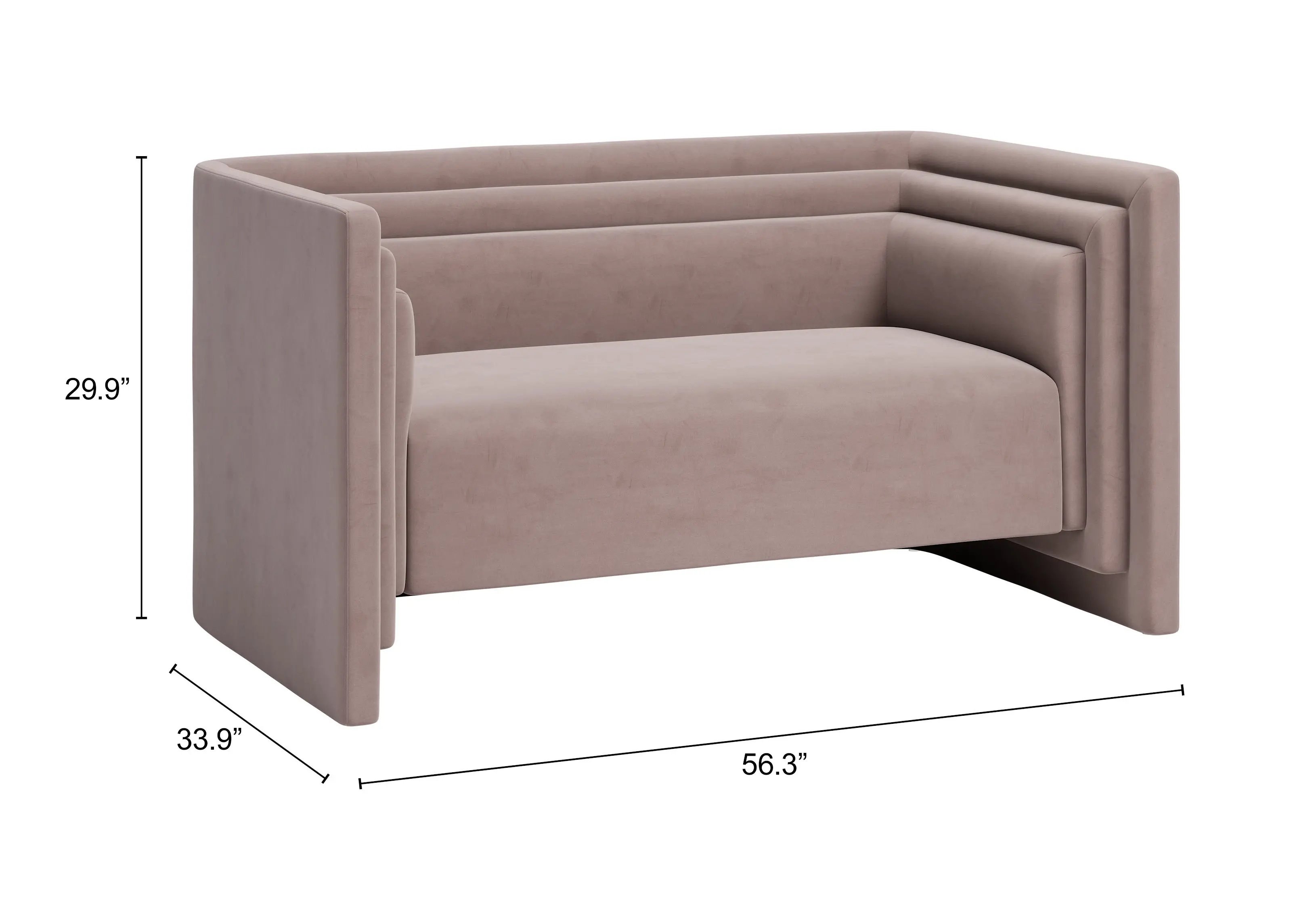 Lucie Taupe Velvet Loveseat-6