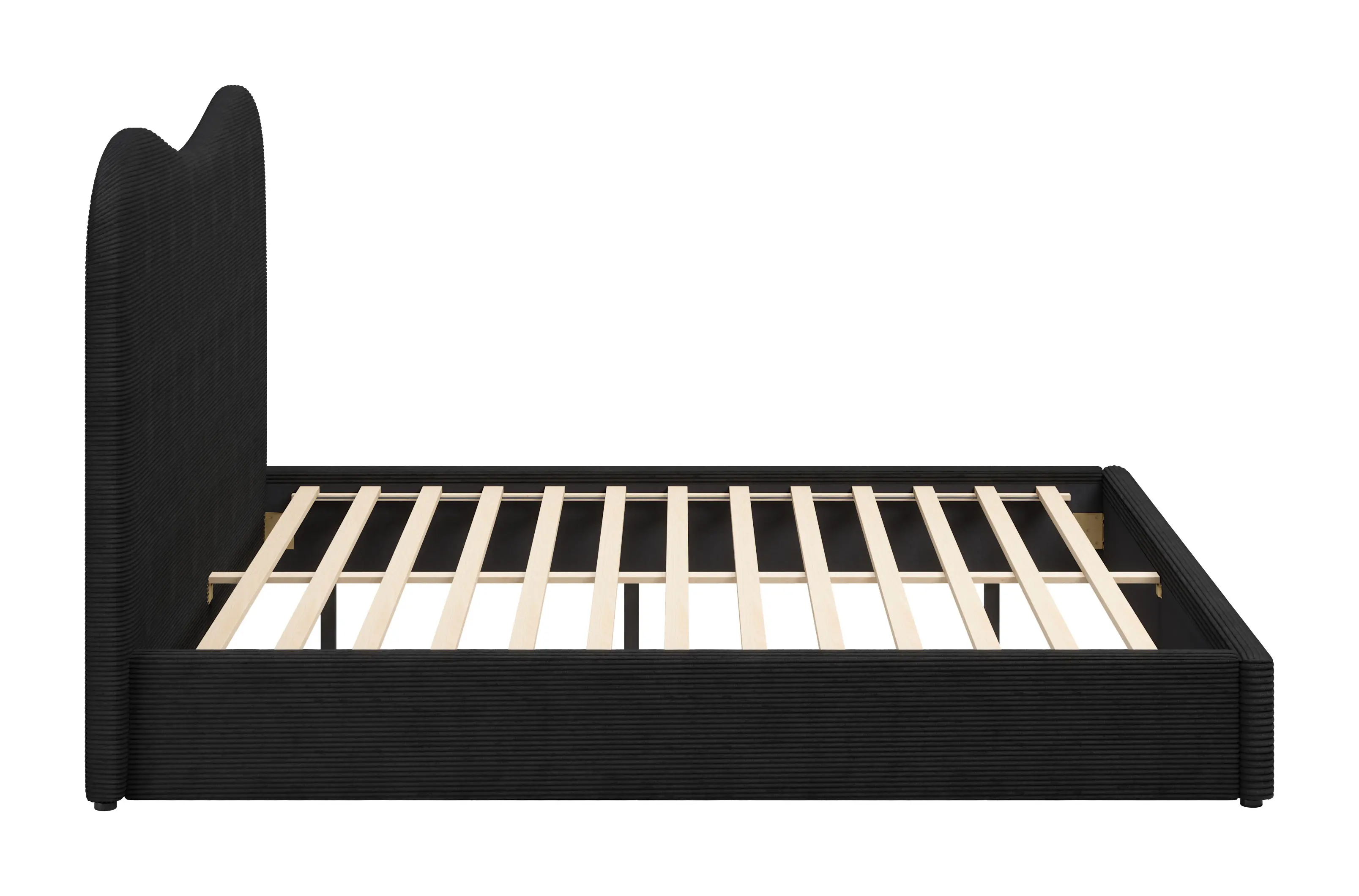 Selene Black Wave Upholstered King Bed-4