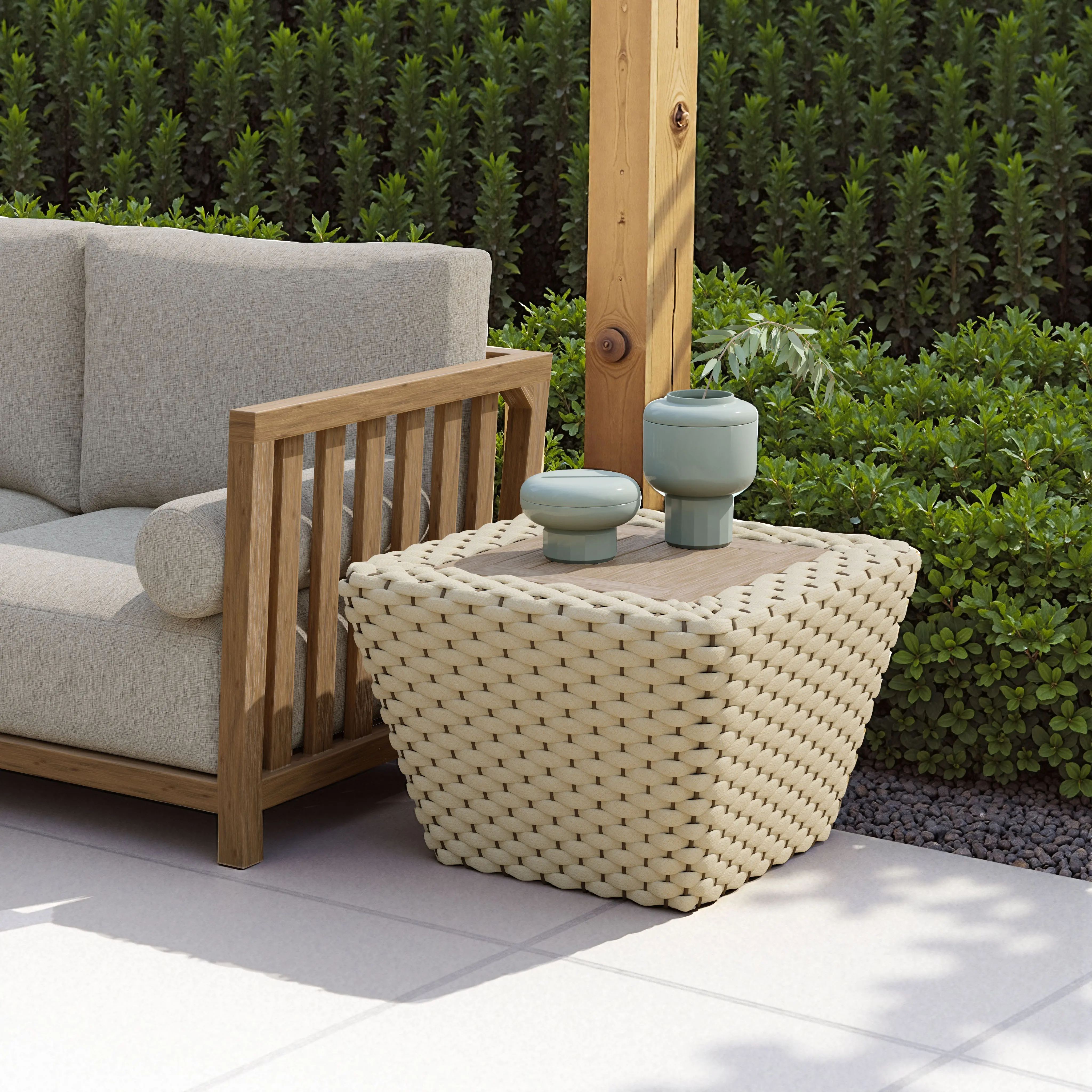 Antul White and Natural Coffee Table-1