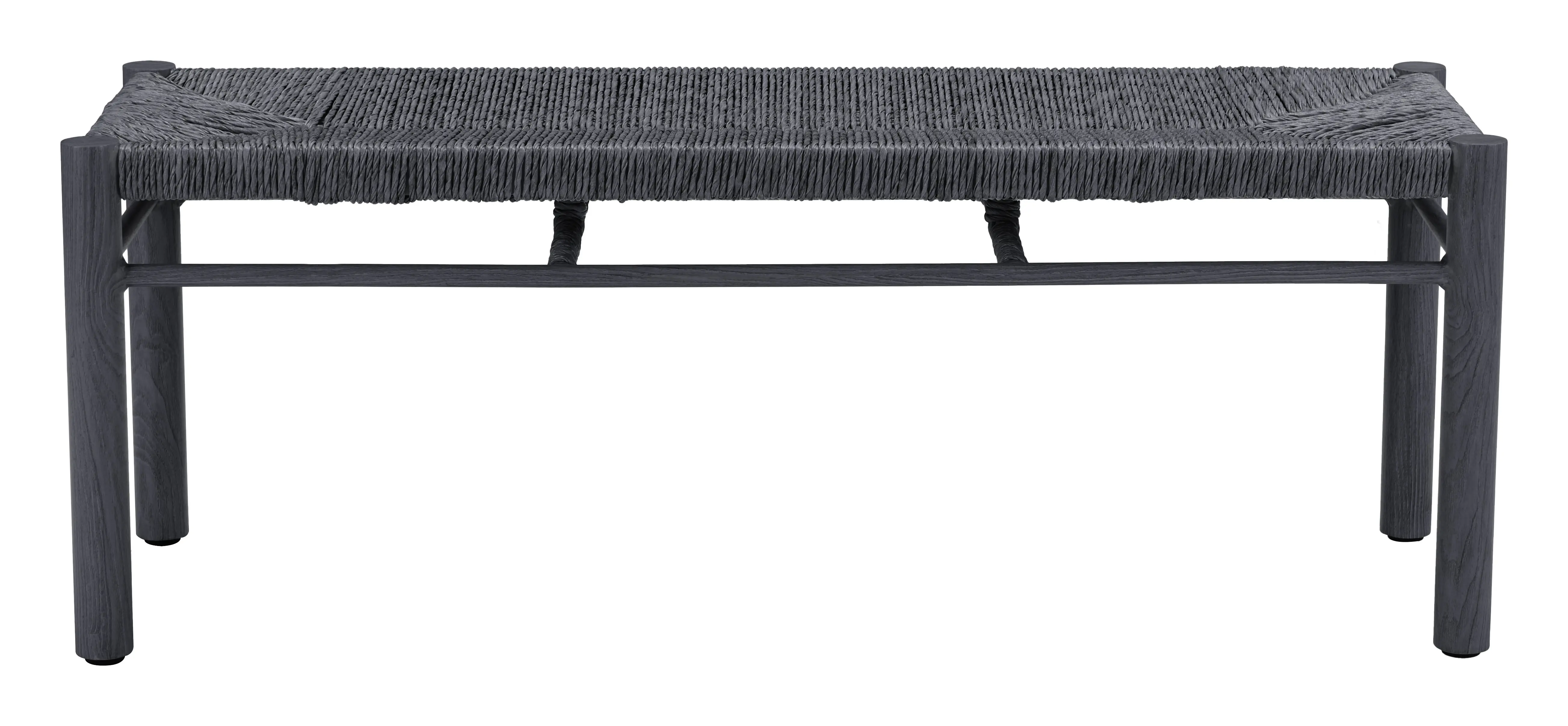 Iska Outdoor Black Woven Bench-1