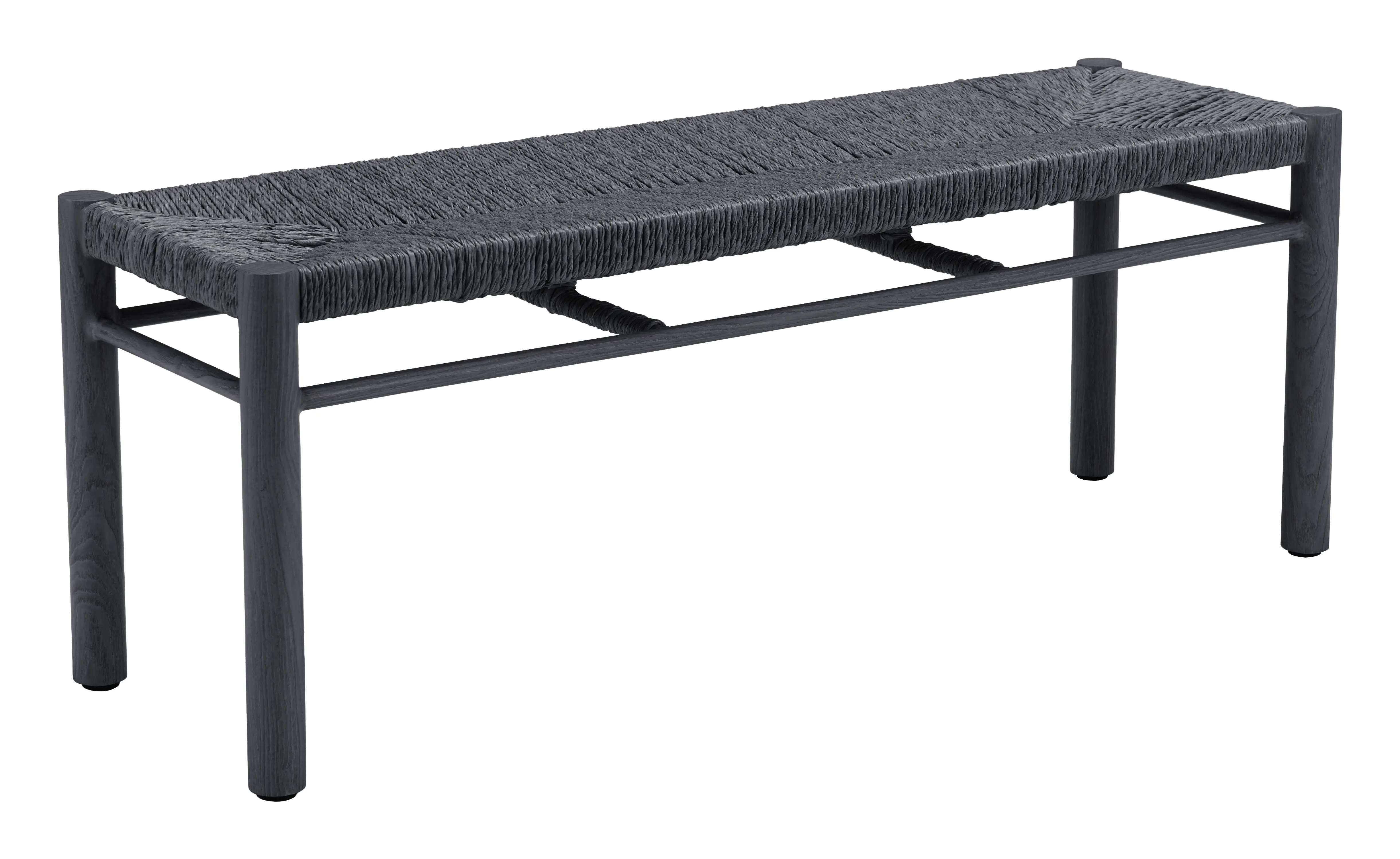 Iska Outdoor Black Woven Bench-3