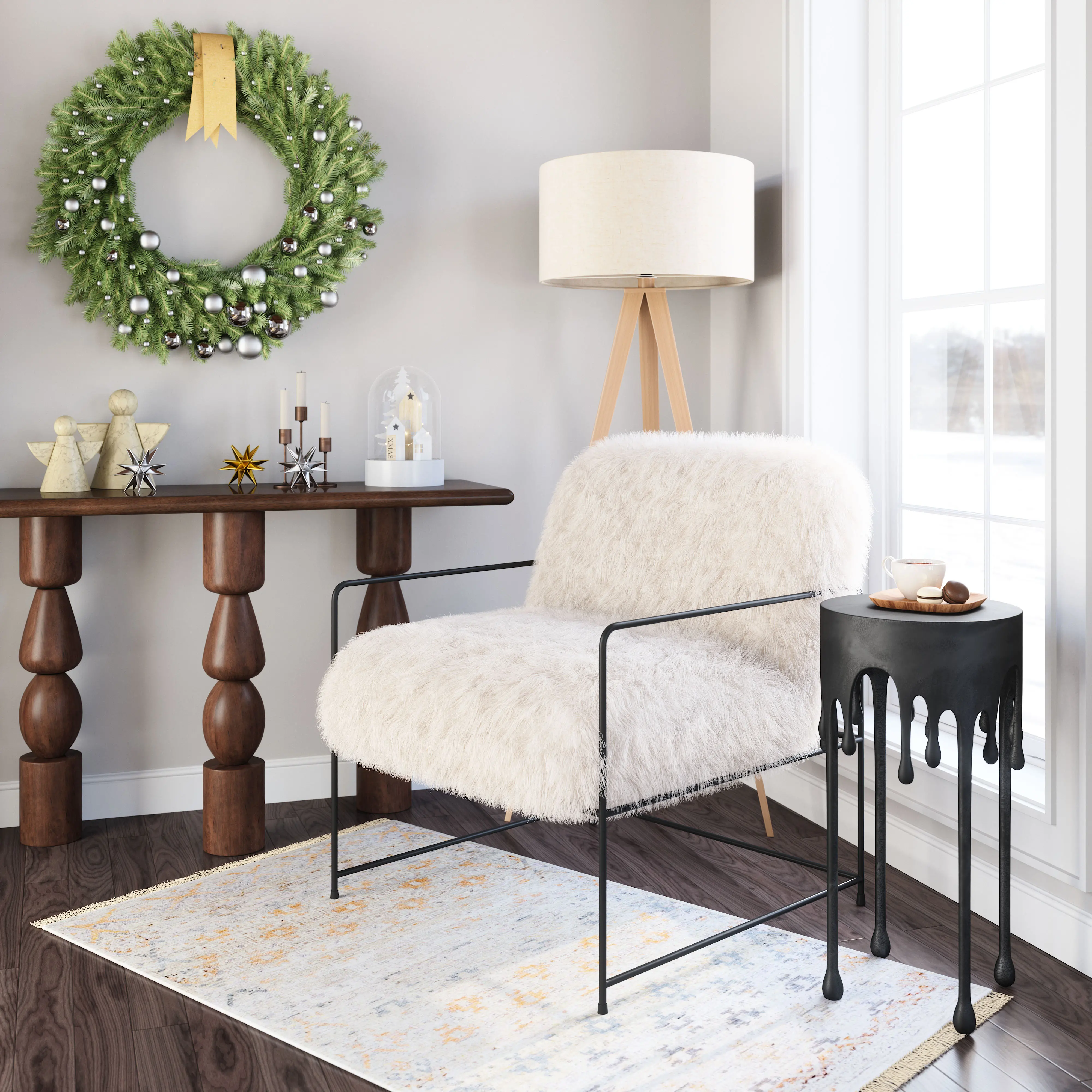 Pelut Accent Chair White-2