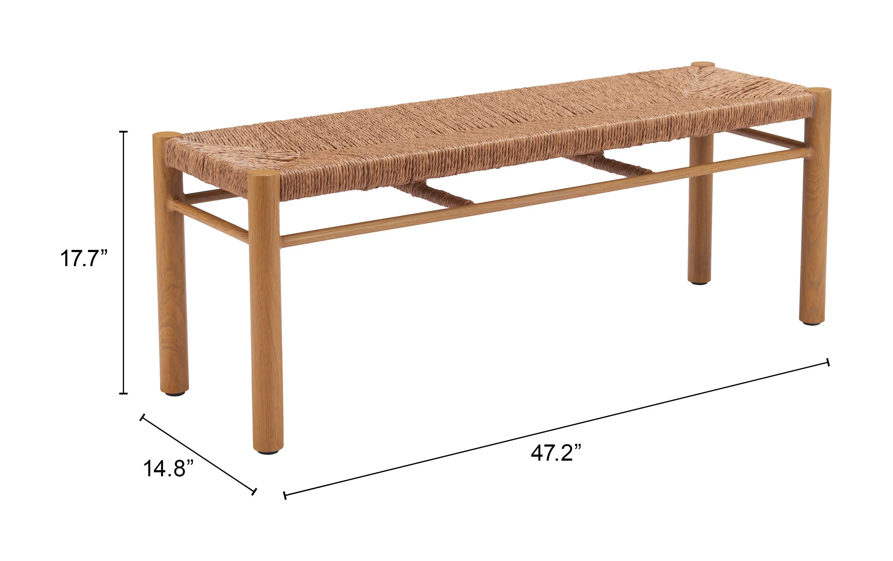 Iska Natural Patio Bench-5