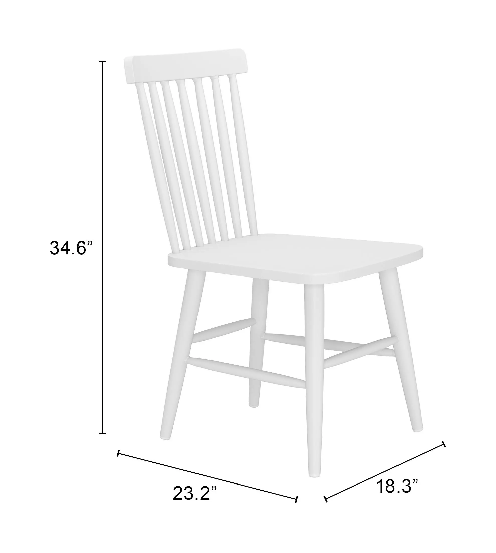 Zeilen White Metal Patio Dining Chair, Set of 2-6