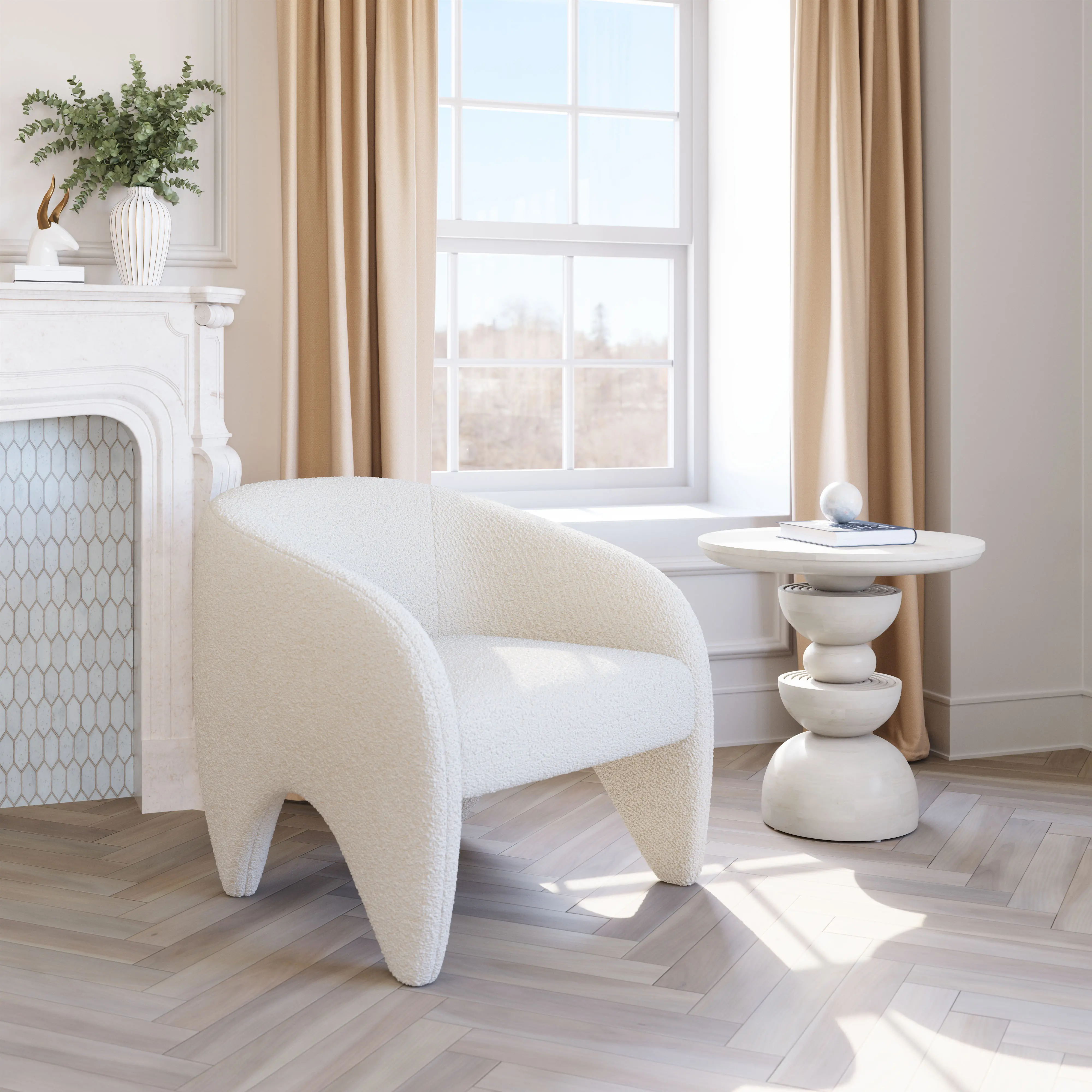 Lopta White Accent Chair-2