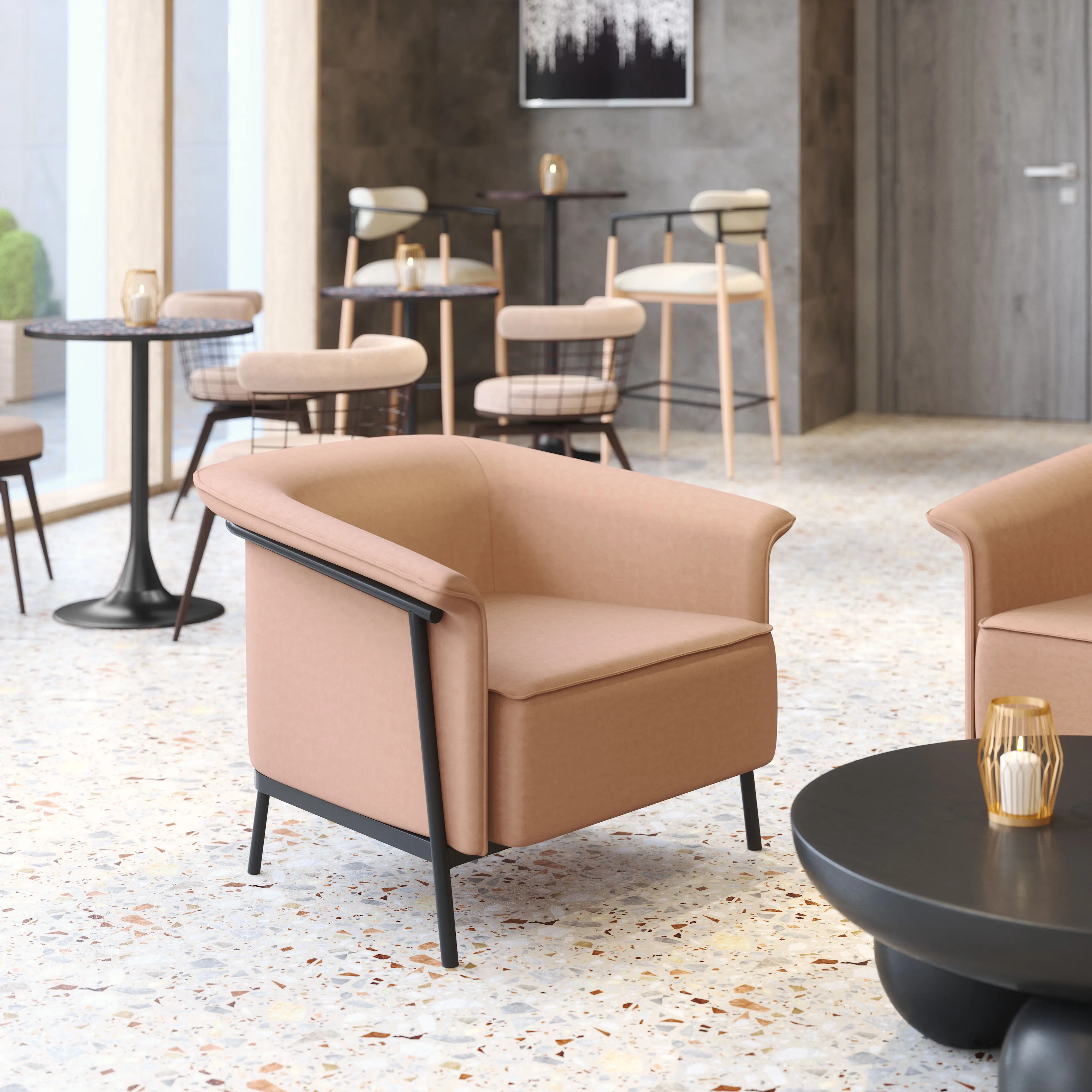 Burry Tan Accent Chair-2
