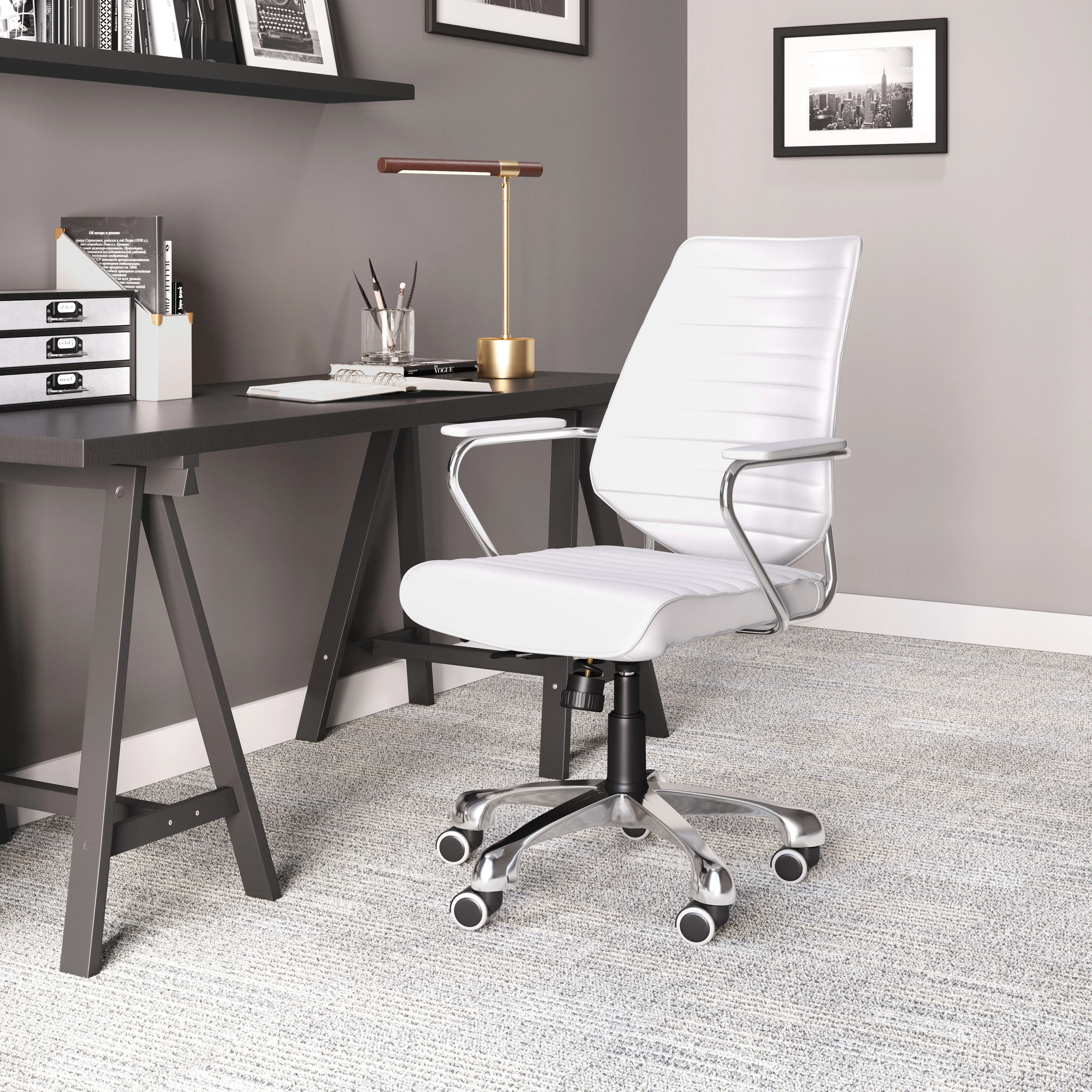 Enterprise White Low Back Office Chair-2
