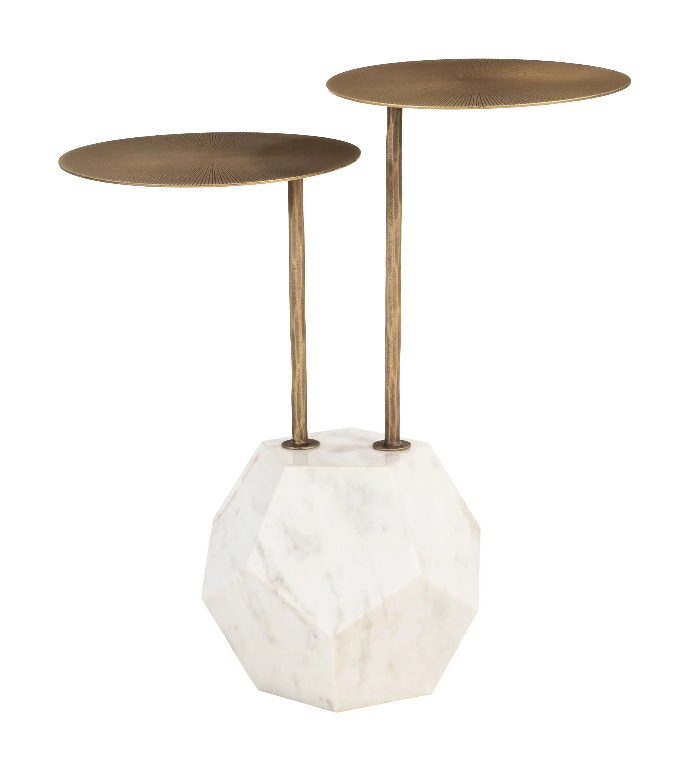 Anten Brass & White Marble Side Table-1