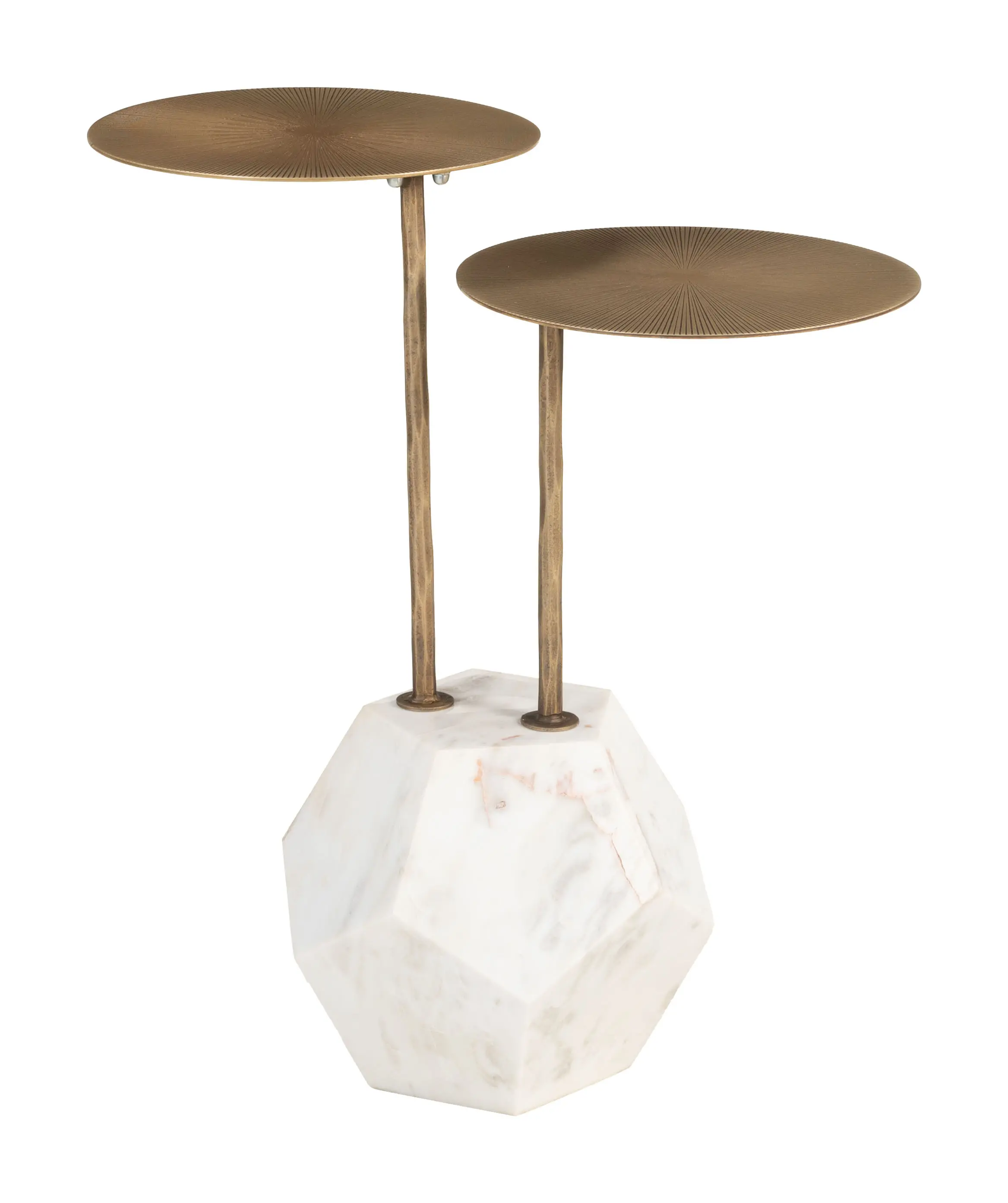 Anten Brass & White Marble Side Table-3