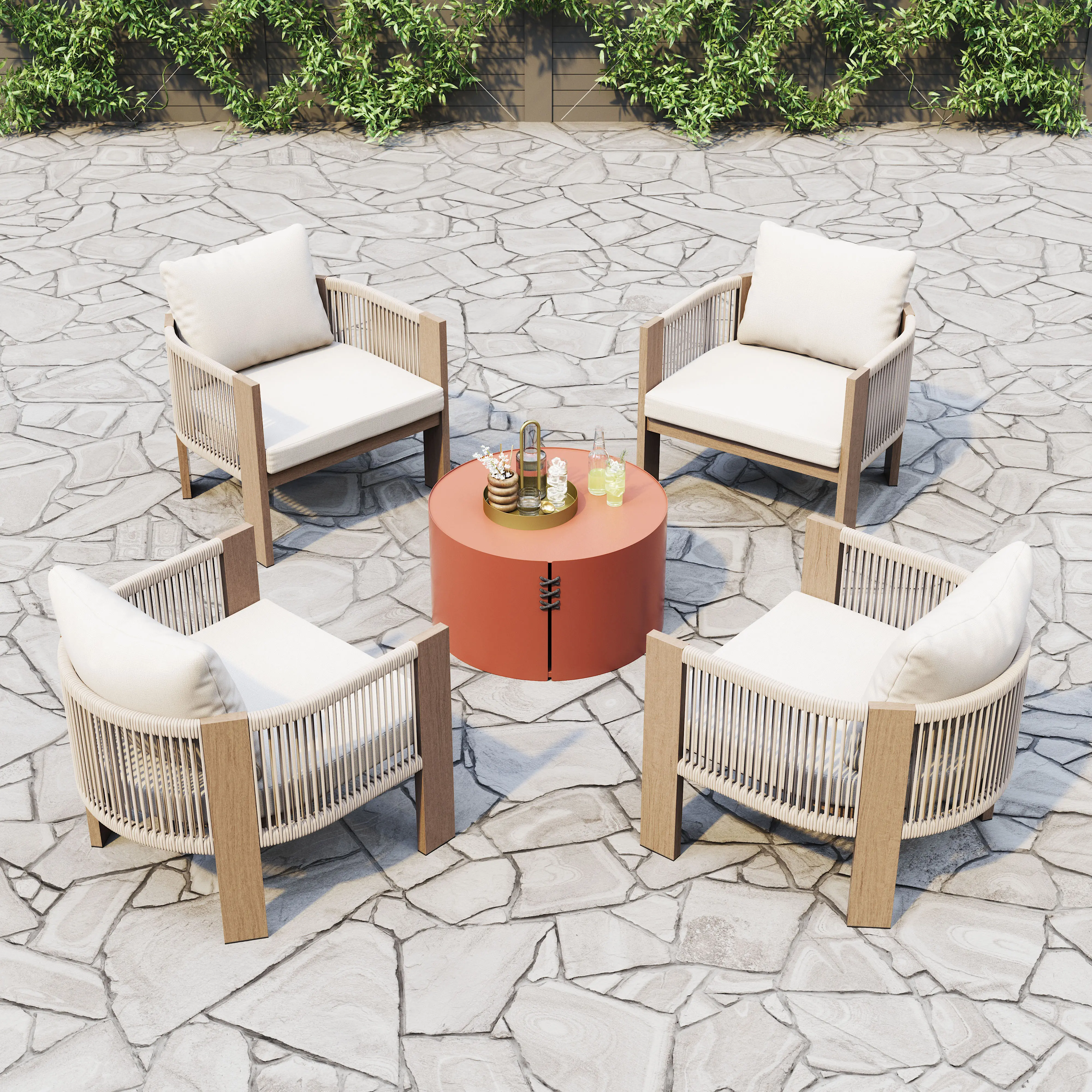 Rebel Beige Patio Accent Chair-2