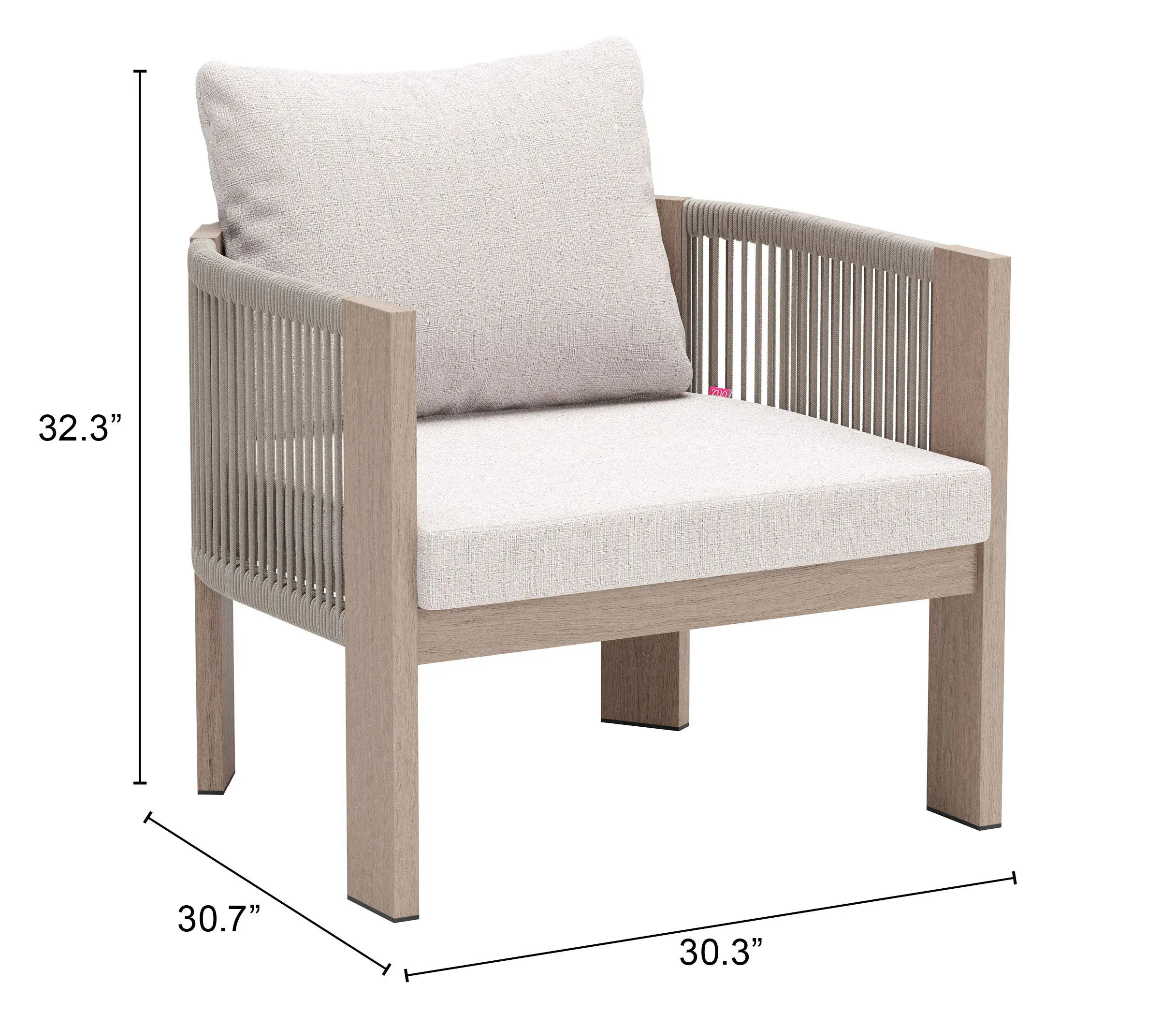 Rebel Beige Patio Accent Chair-3