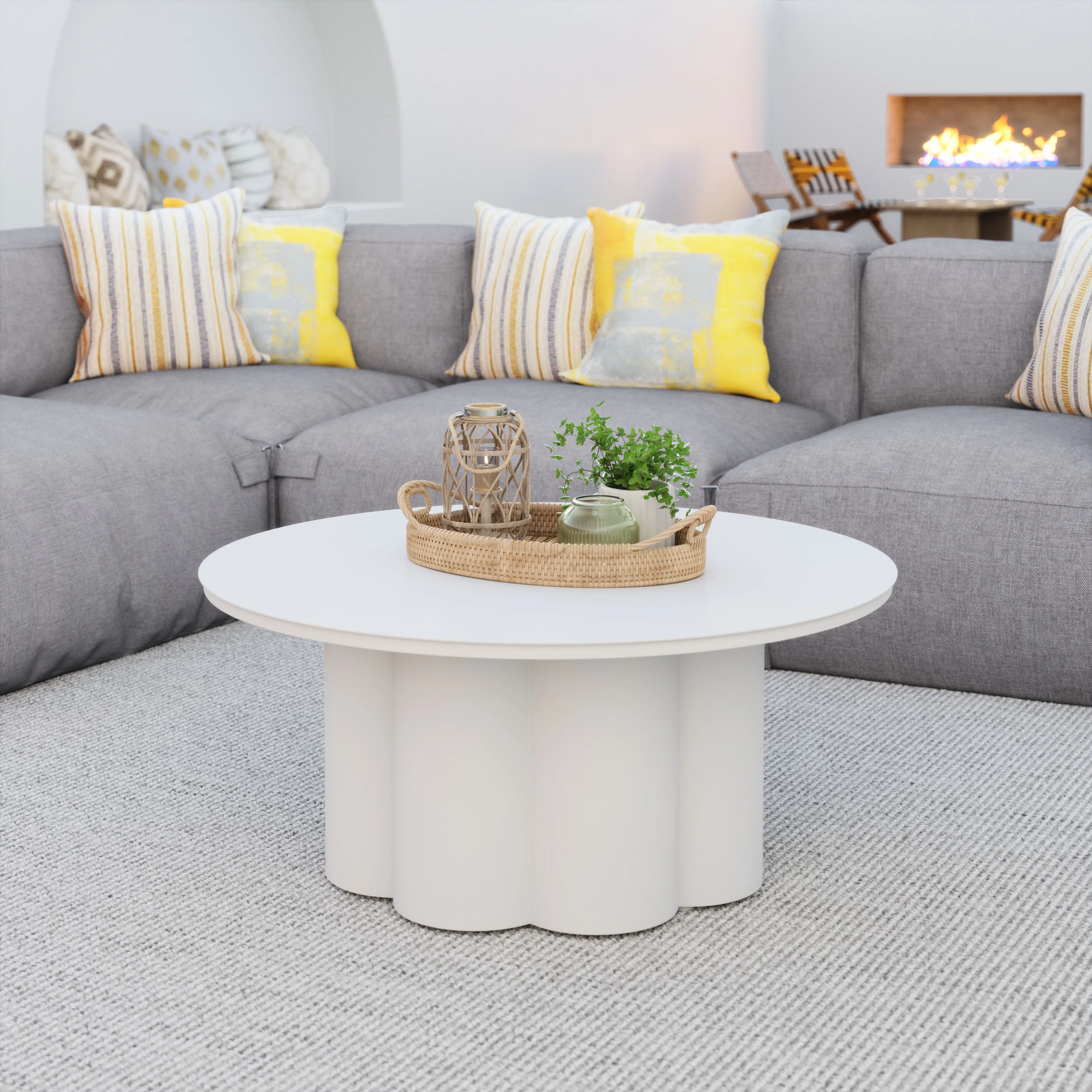 Palmier White Patio Coffee Table-2