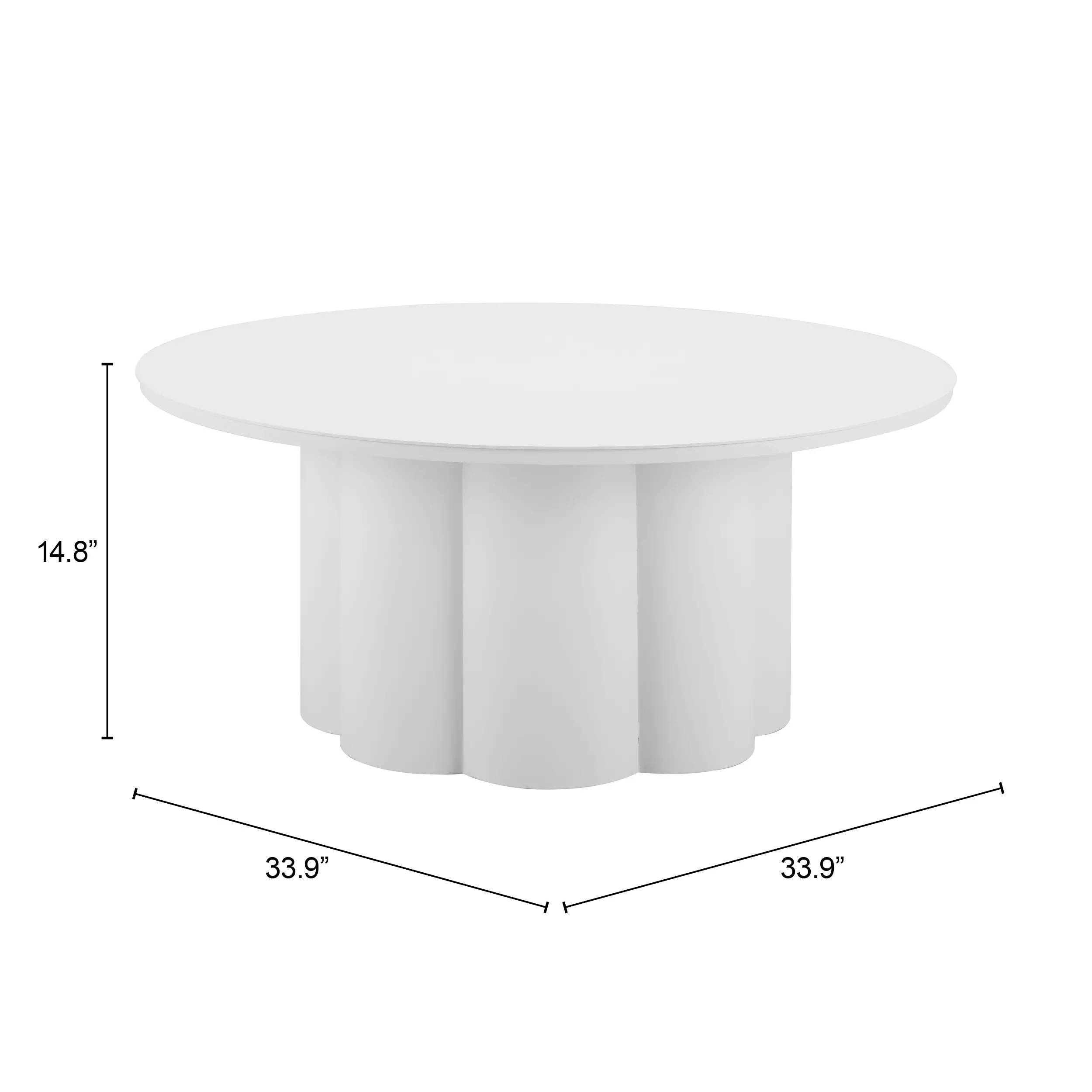 Palmier White Patio Coffee Table-4