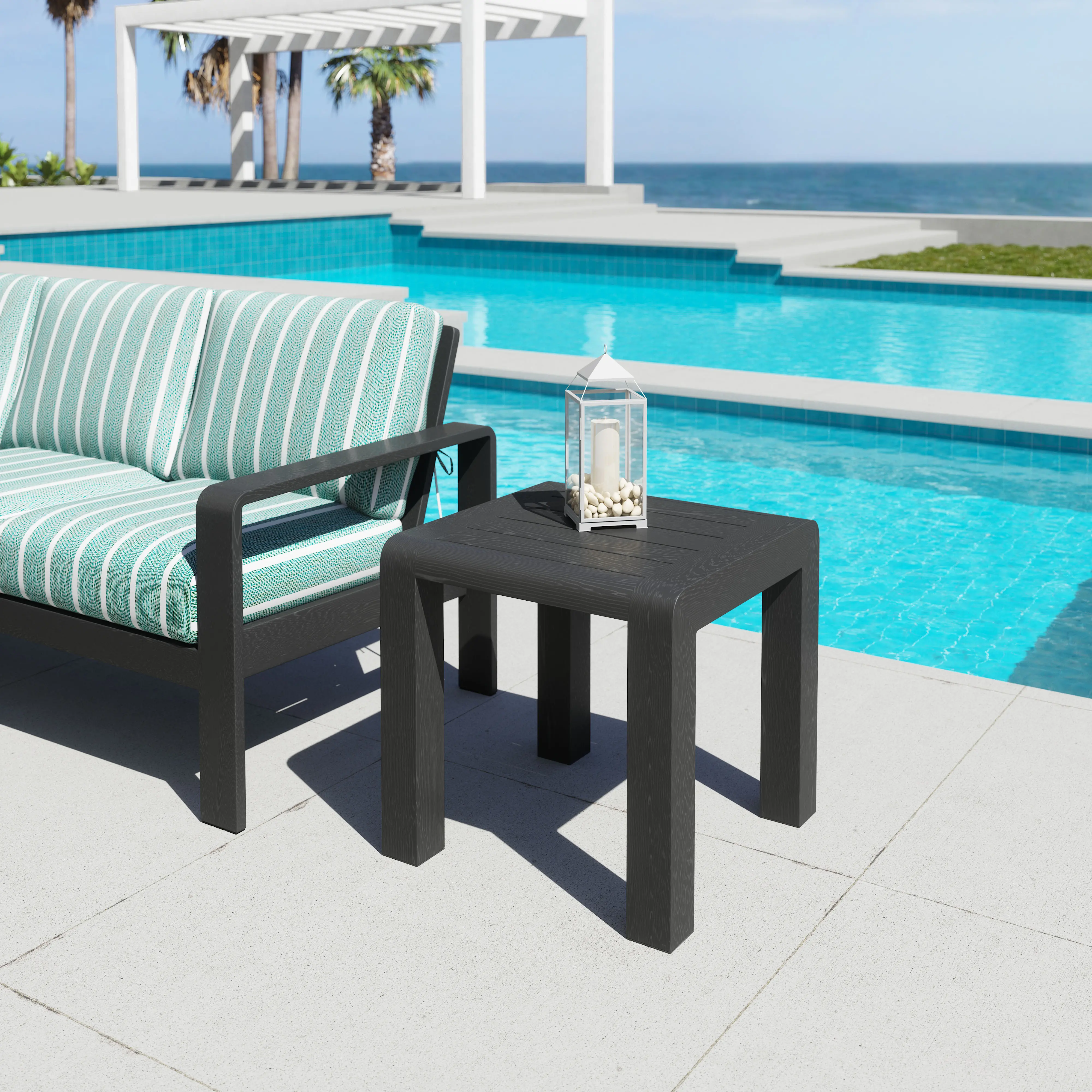 Rolig Black Patio Side Table-2