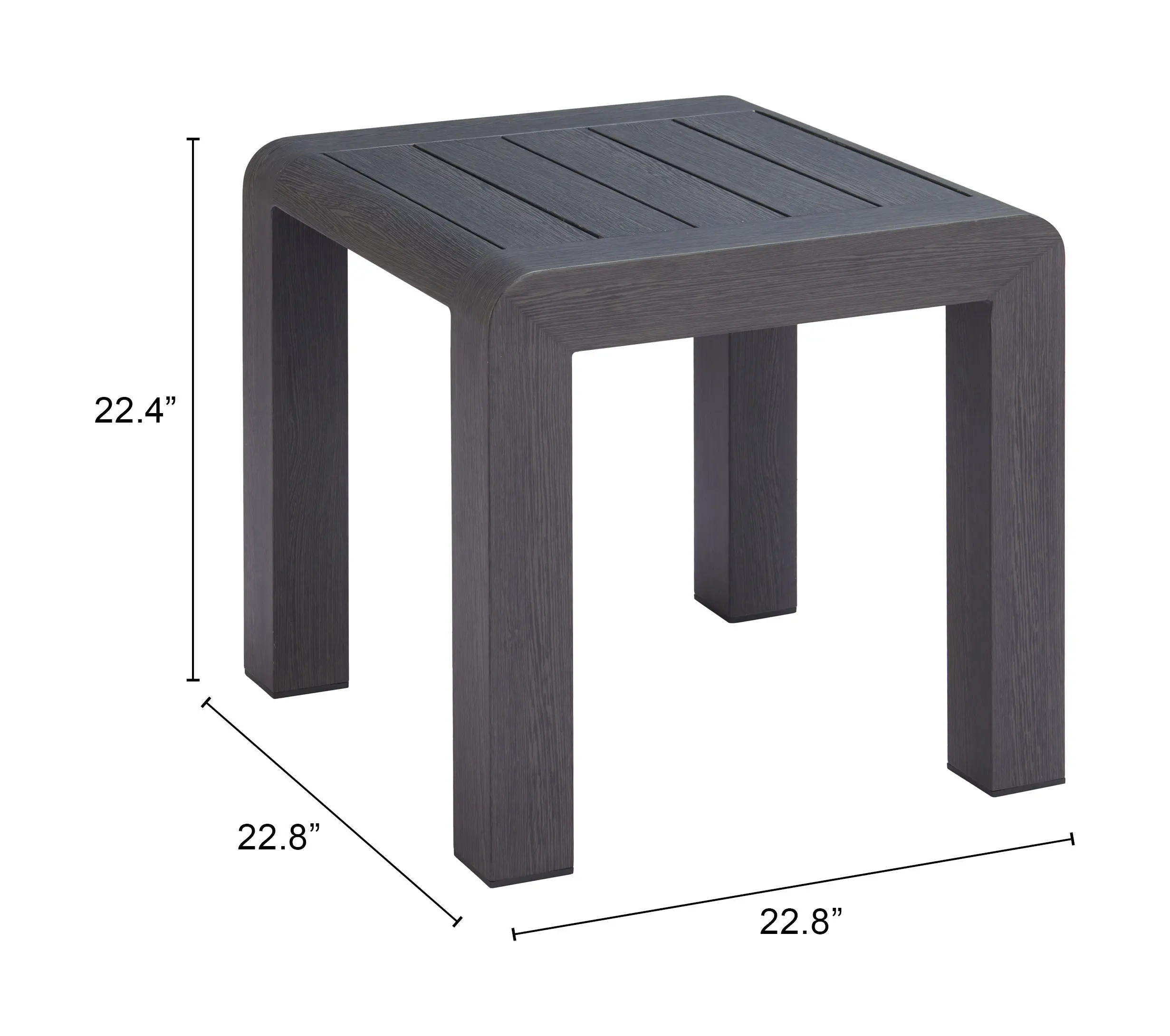 Rolig Black Patio Side Table-3