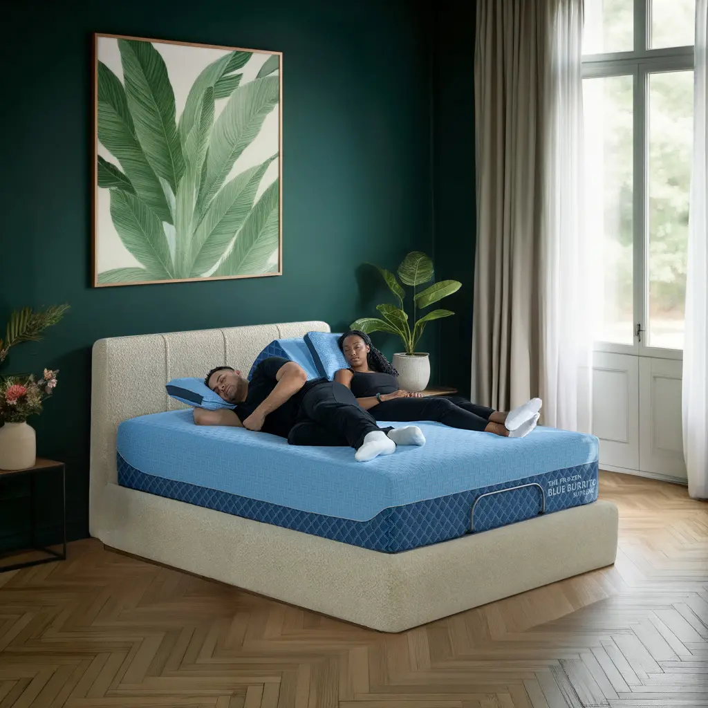 AH-BBFS-130FK Frozen Blue Burrito Supreme Hybrid Split-Head King Mattress-7