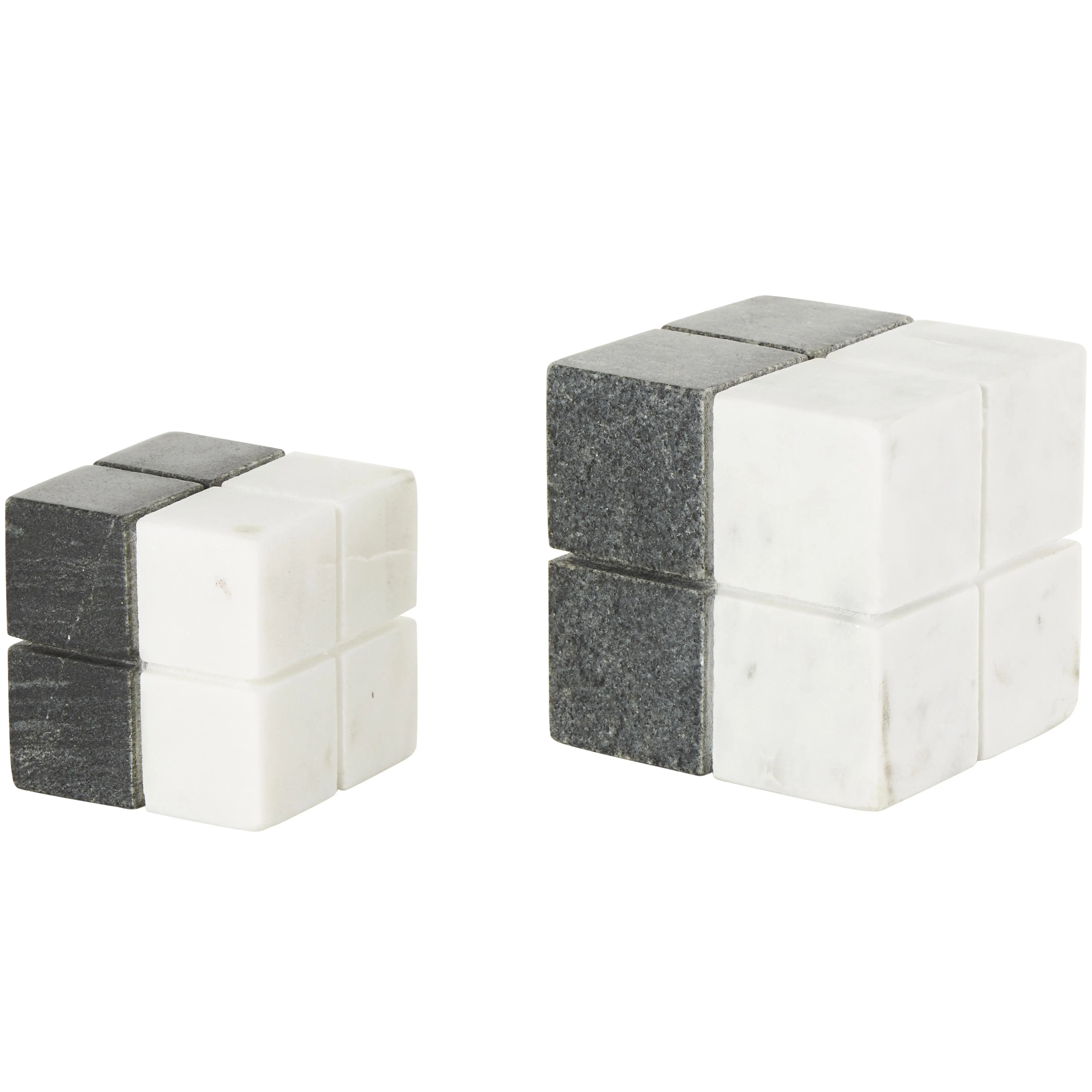 Large White Marble Geometric Dice Sculpture-1
