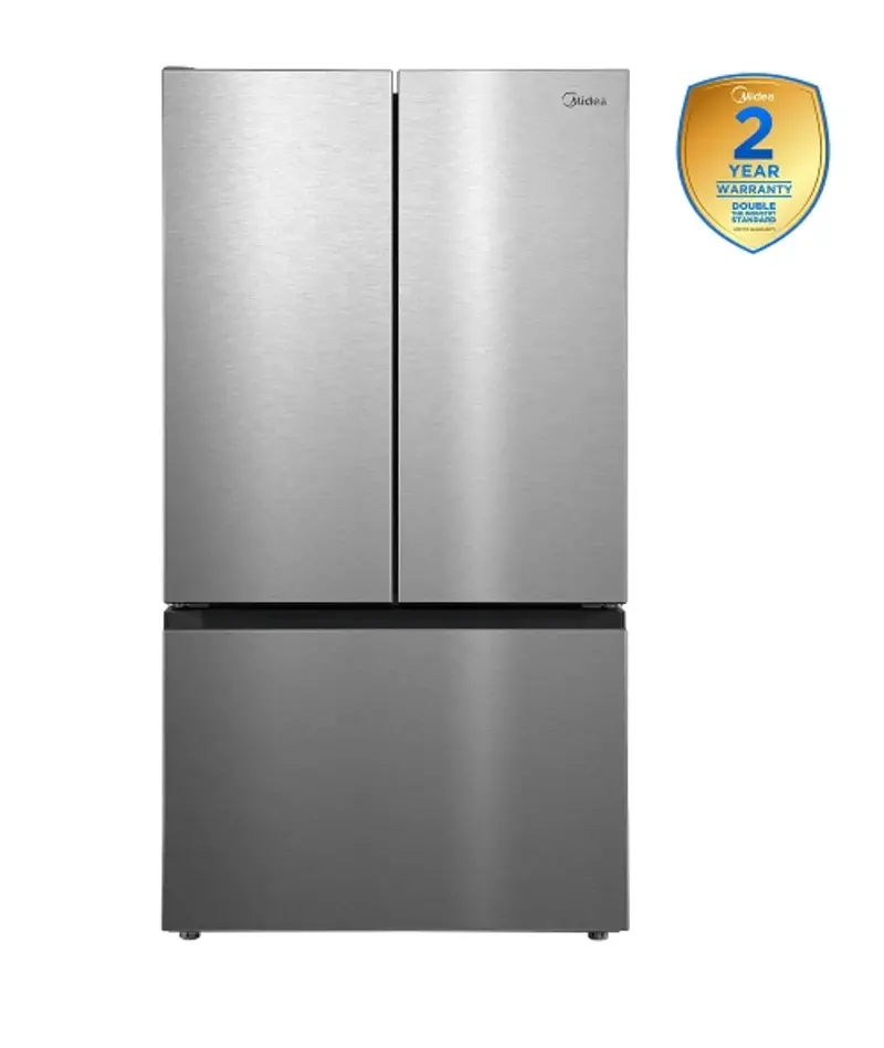 Midea 32 Cu Ft 3‑Door French Door Refrigerator with AutoFill Water Pitcher – Stainless Steel