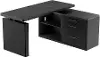 Blake Black Sit and Stand L-Desk