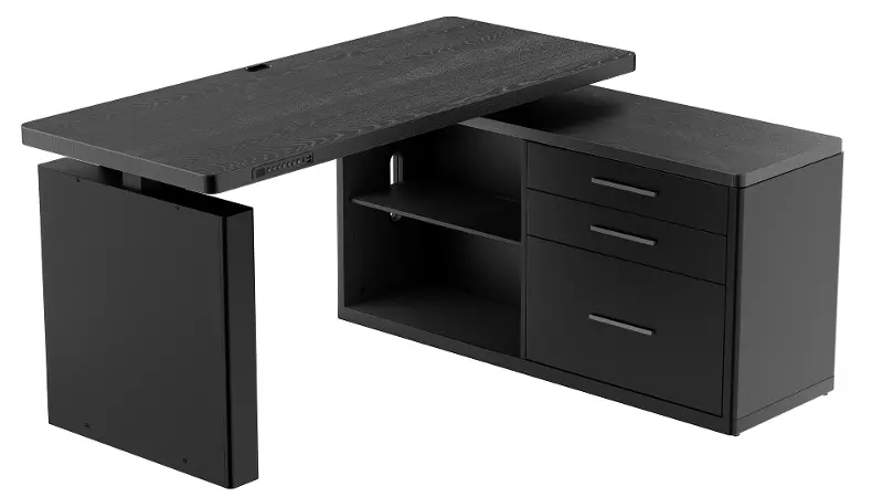 Blake Black Sit and Stand L-Desk