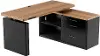 Blake Walnut and Black Sit and Stand L Desk
