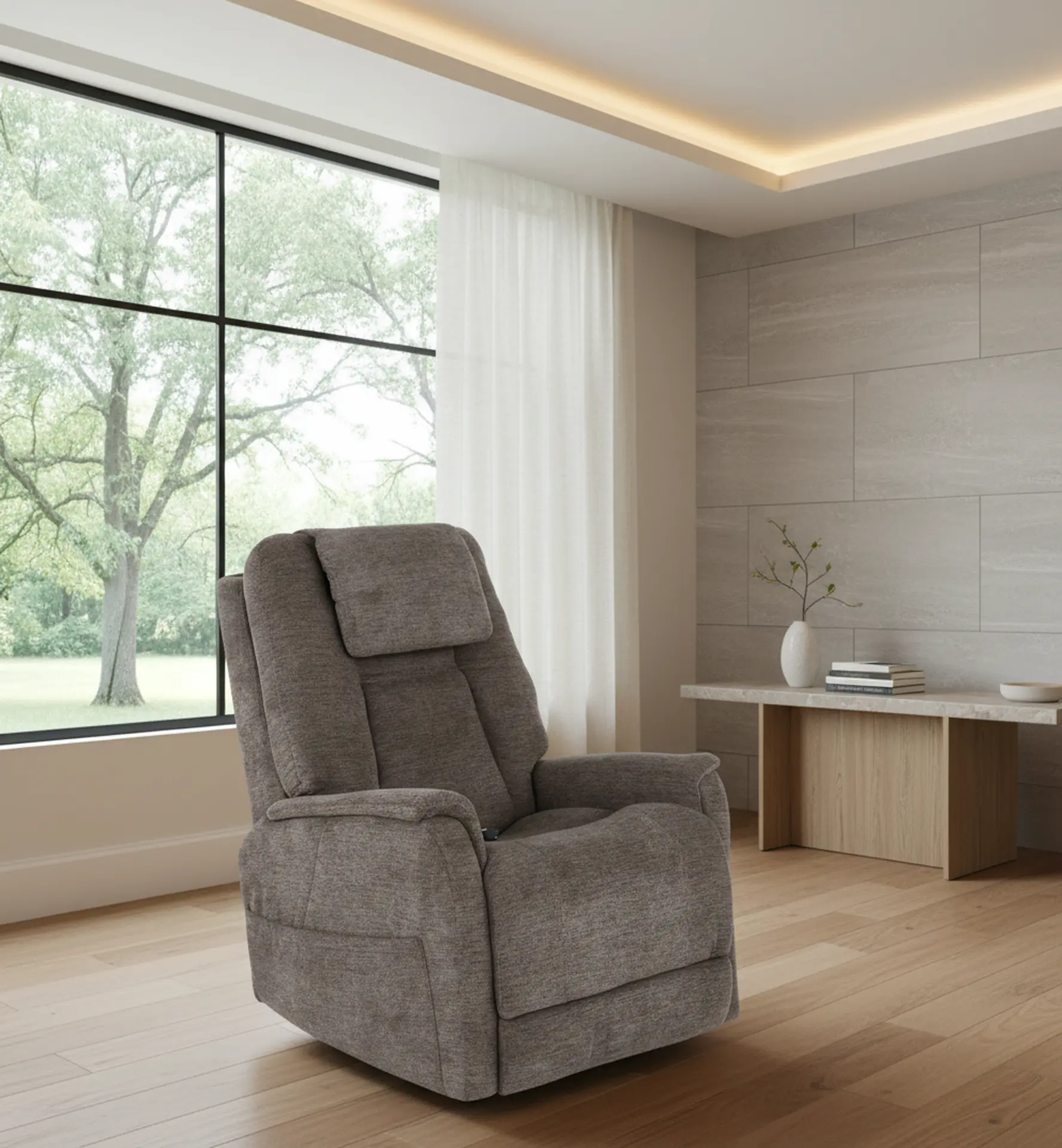 Zecliner 3+ Brown Power Lift Recliner with Heat and Massage-12