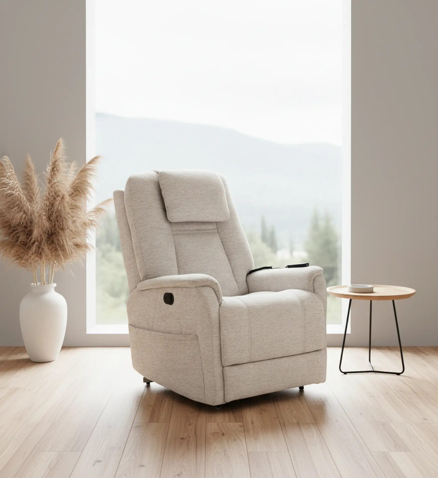 Zecliner 3+ Cream Power Lift Recliner with Heat and Massage-2