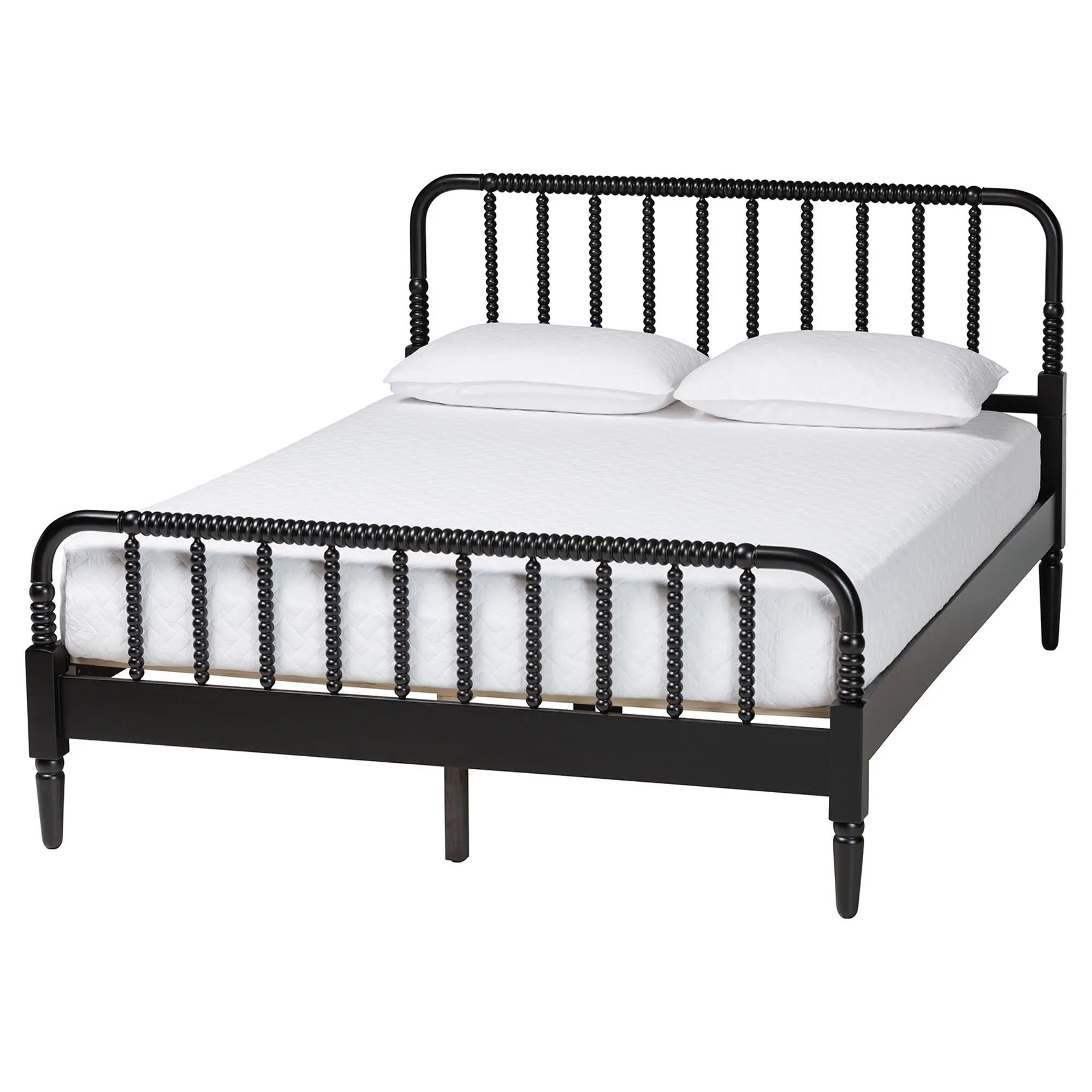 258-14206-RCW Welsh Black Spindle Wood King Platform Bed-3