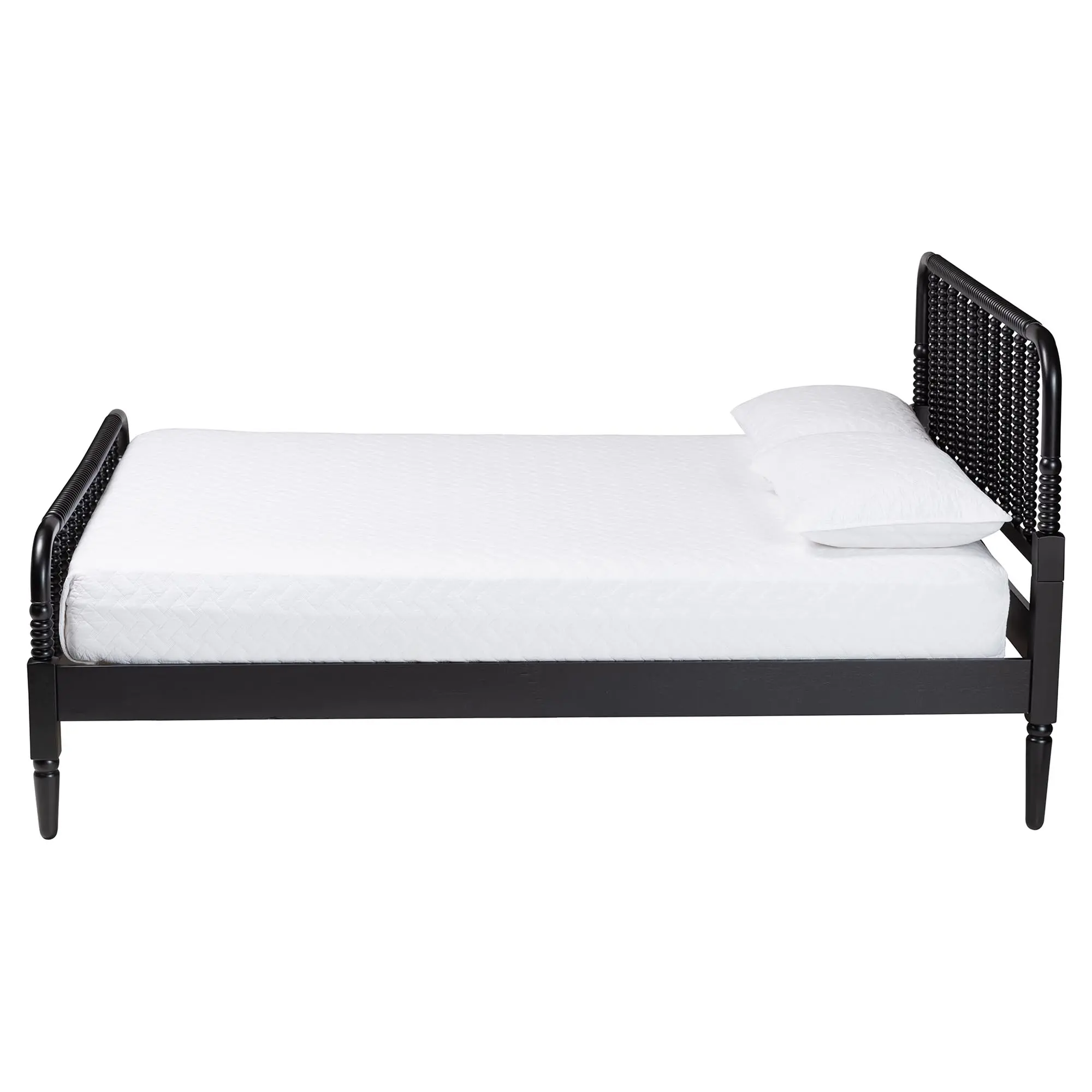 258-14206-RCW Welsh Black Spindle Wood King Platform Bed-4