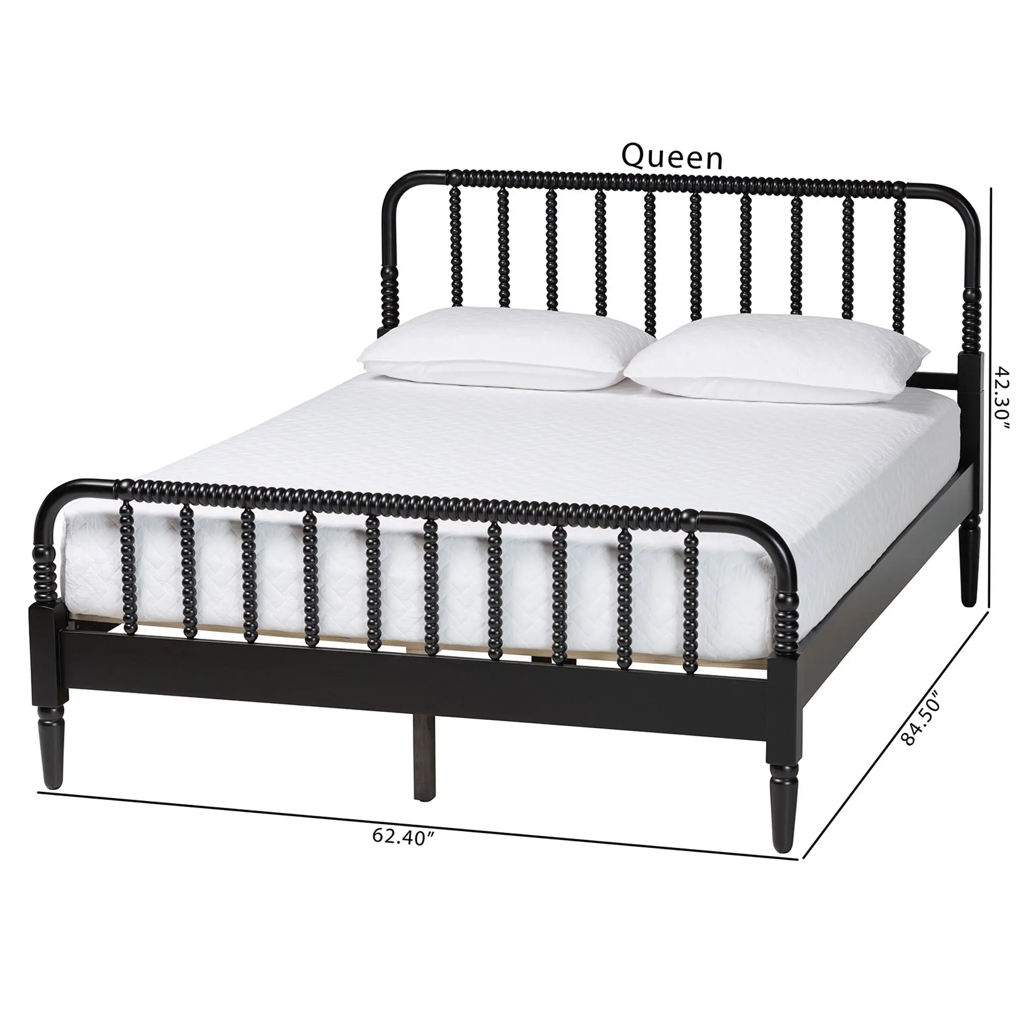 258-14206-RCW Welsh Black Spindle Wood King Platform Bed-8
