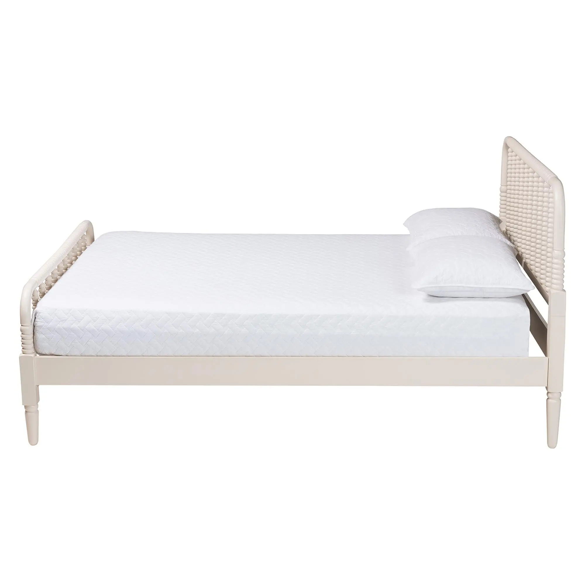 258-14207-RCW Welsh Ivory Spindle Wood King Platform Bed-4