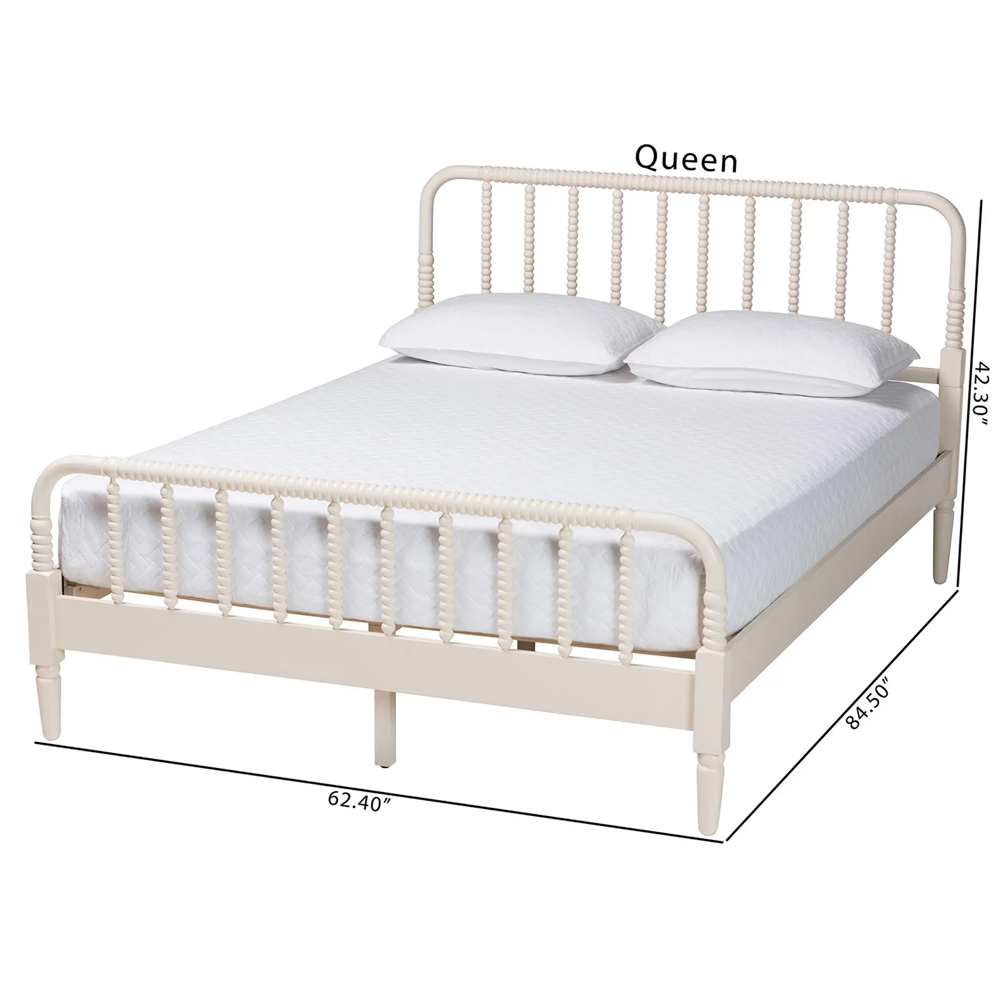 258-14207-RCW Welsh Ivory Spindle Wood King Platform Bed-8